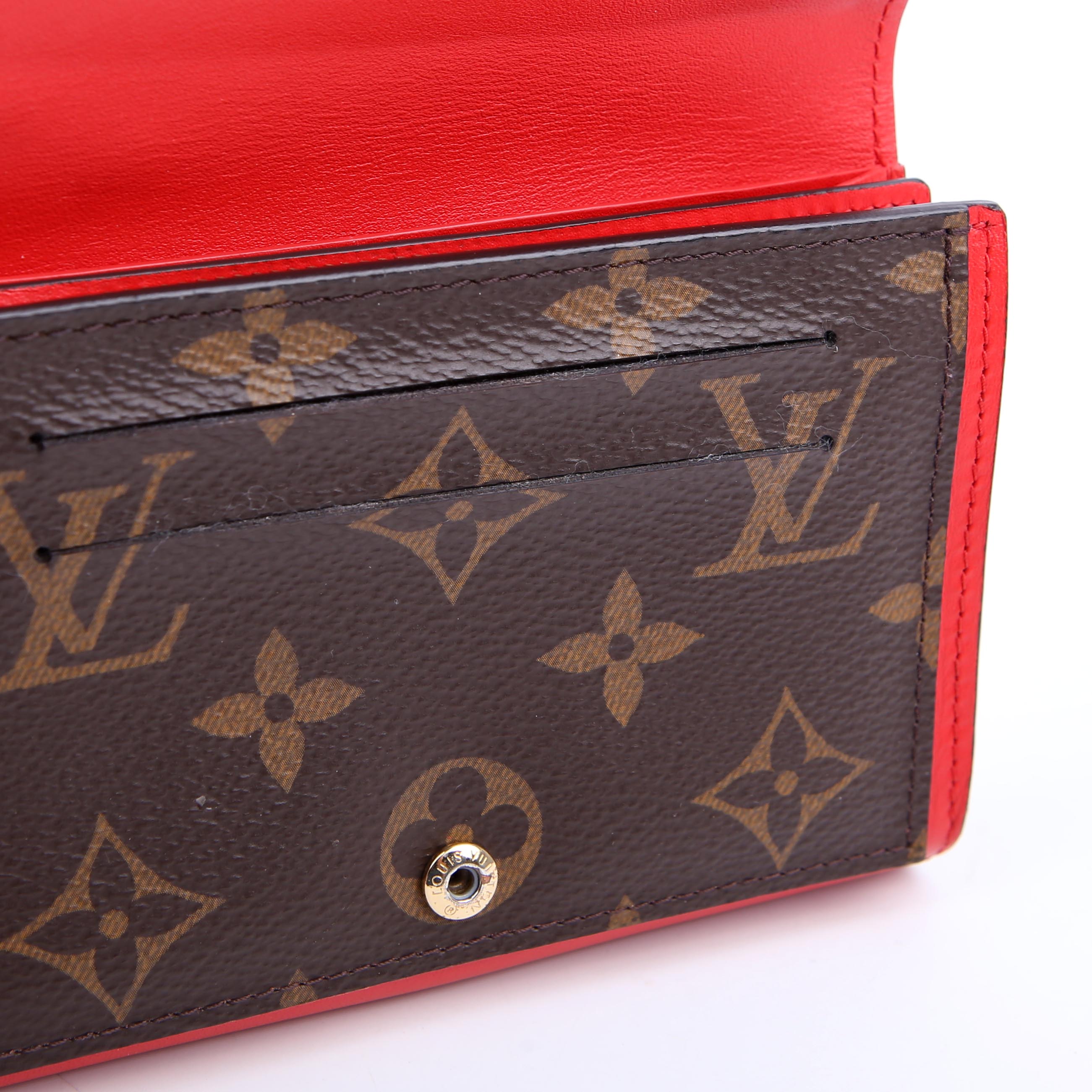 Louis Vuitton Flore Compact Wallet Monogram Red