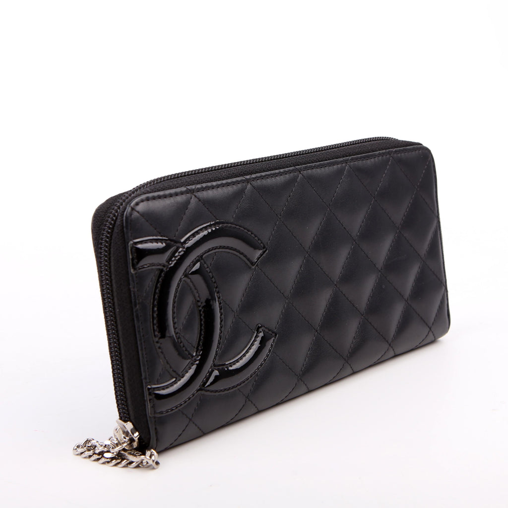 Chanel Cambon Ligne Zip Around Long Wallet Black