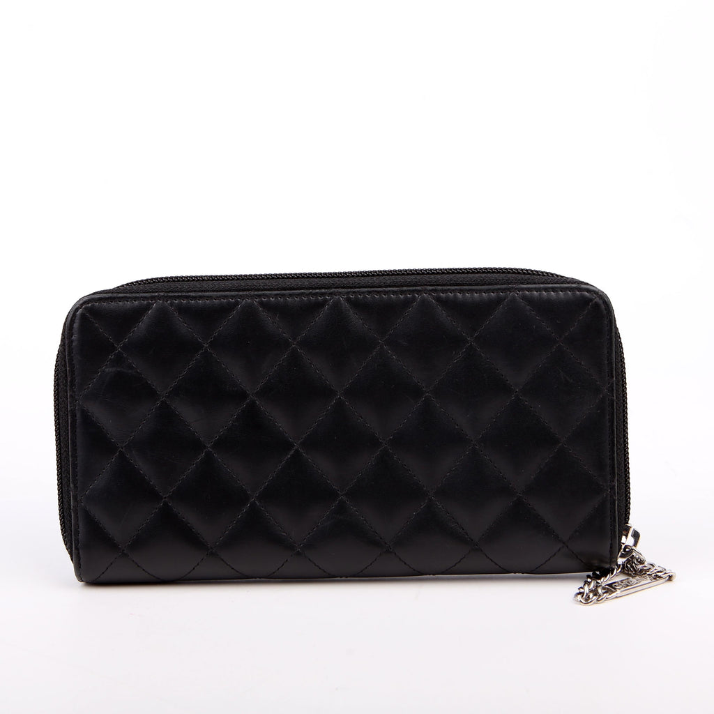Chanel Cambon Ligne Zip Around Long Wallet Black