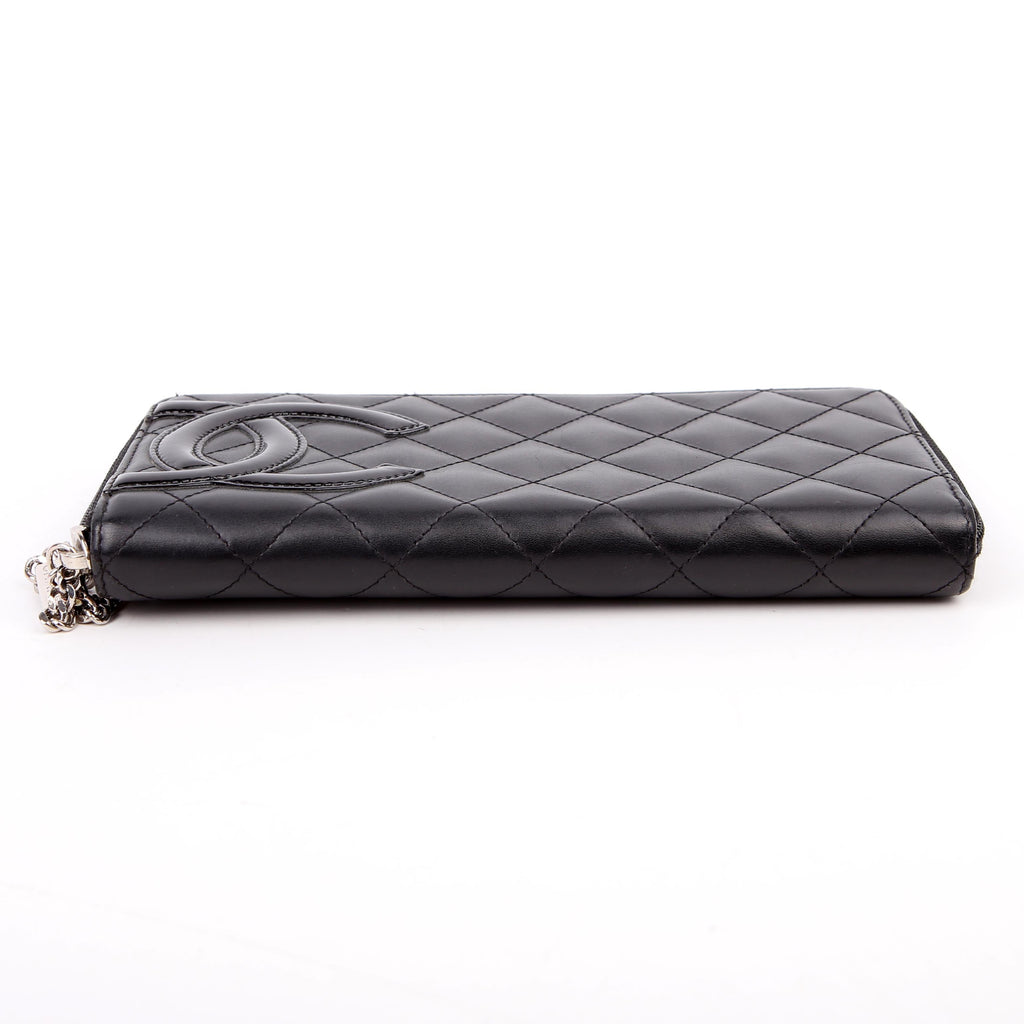 Chanel Cambon Ligne Zip Around Long Wallet Black