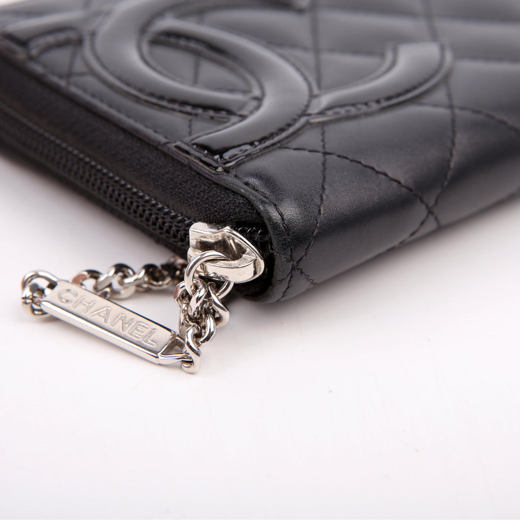Chanel Cambon Ligne Zip Around Long Wallet Black