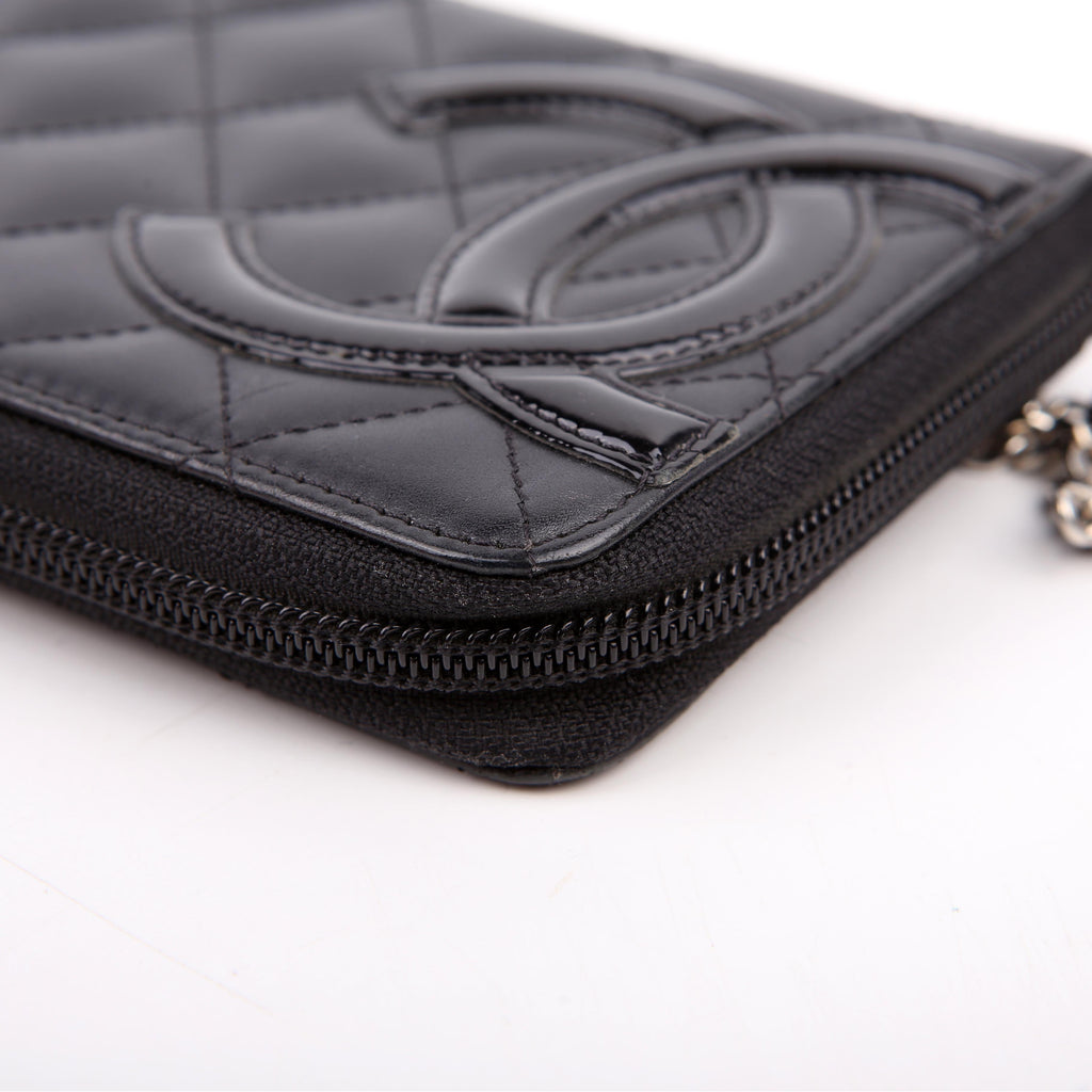 Chanel Cambon Ligne Zip Around Long Wallet Black