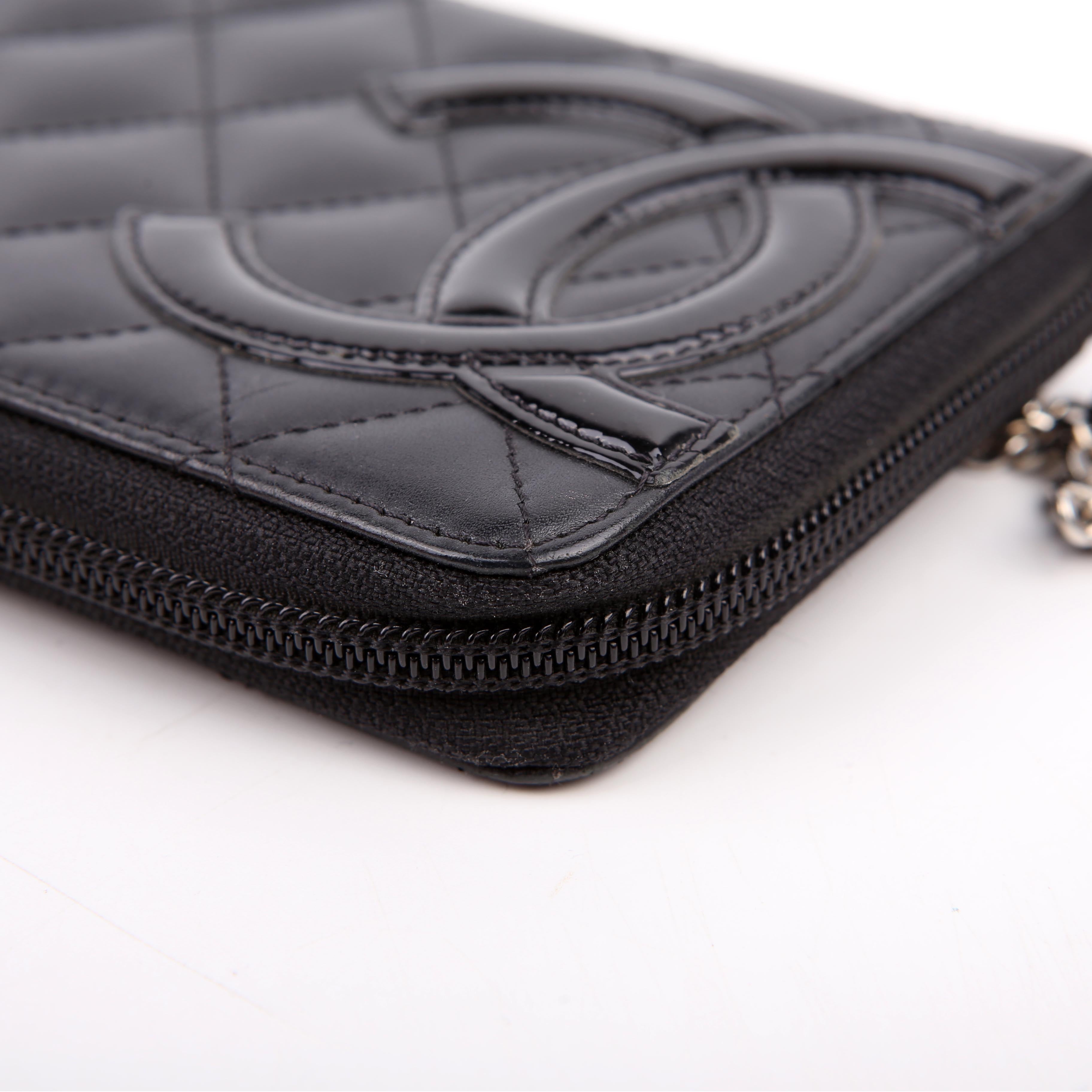 Chanel Cambon Ligne Zip Around Long Wallet Black
