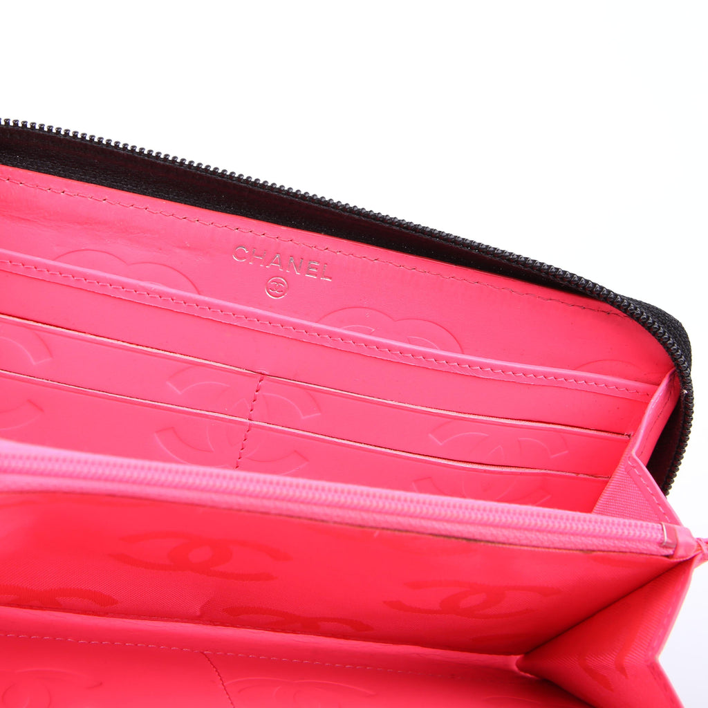 Chanel Cambon Ligne Zip Around Long Wallet Black