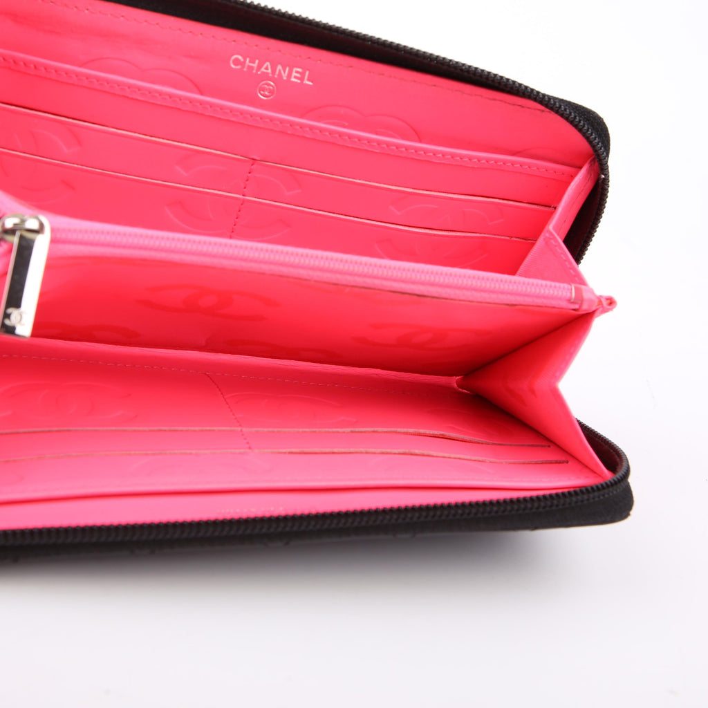Chanel Cambon Ligne Zip Around Long Wallet Black