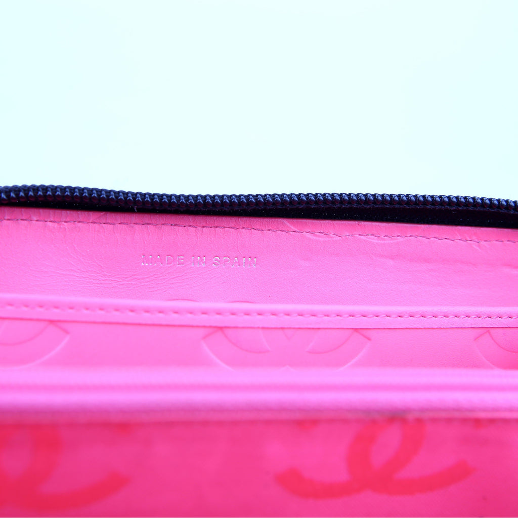 Chanel Cambon Ligne Zip Around Long Wallet Black