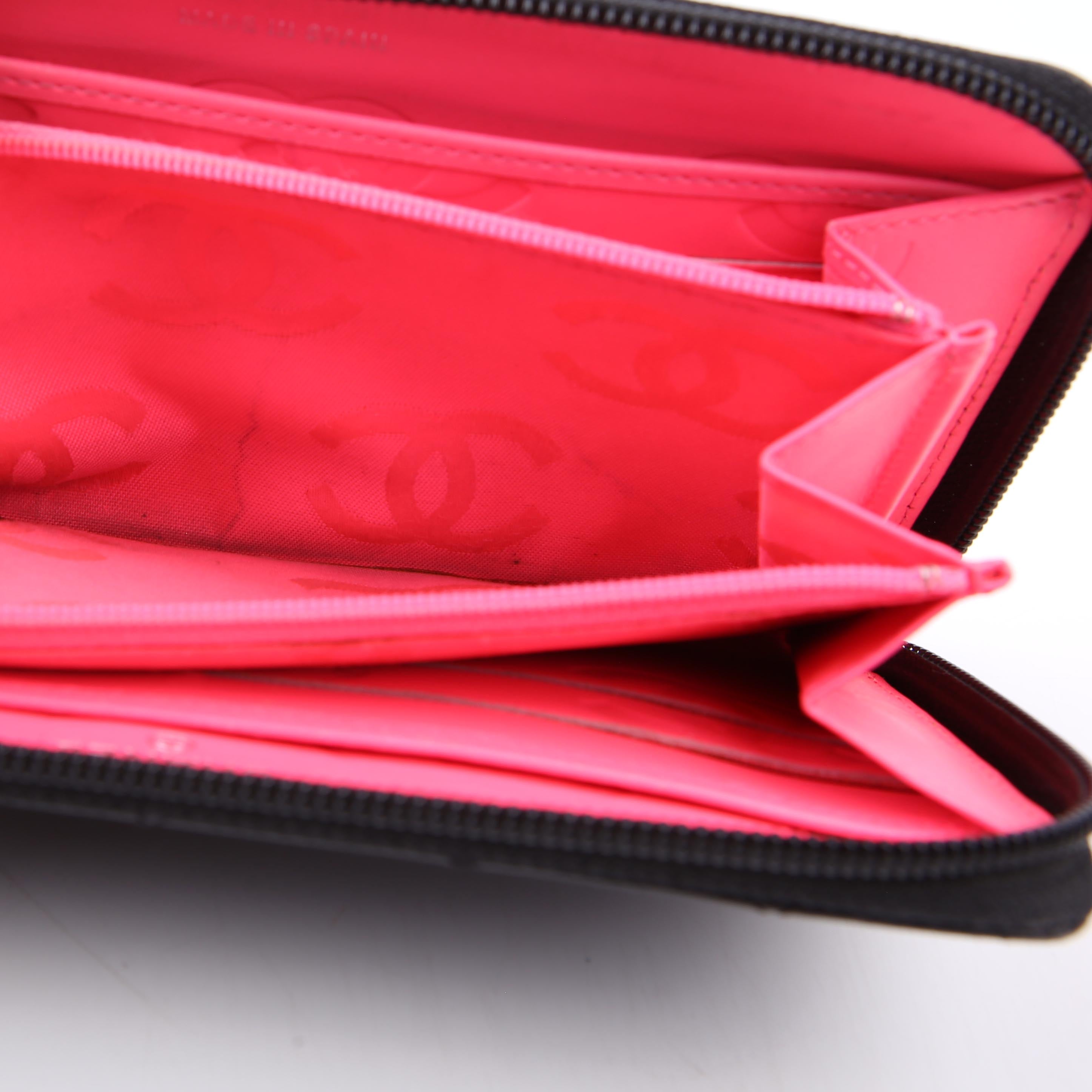 Chanel Cambon Ligne Zip Around Long Wallet Black