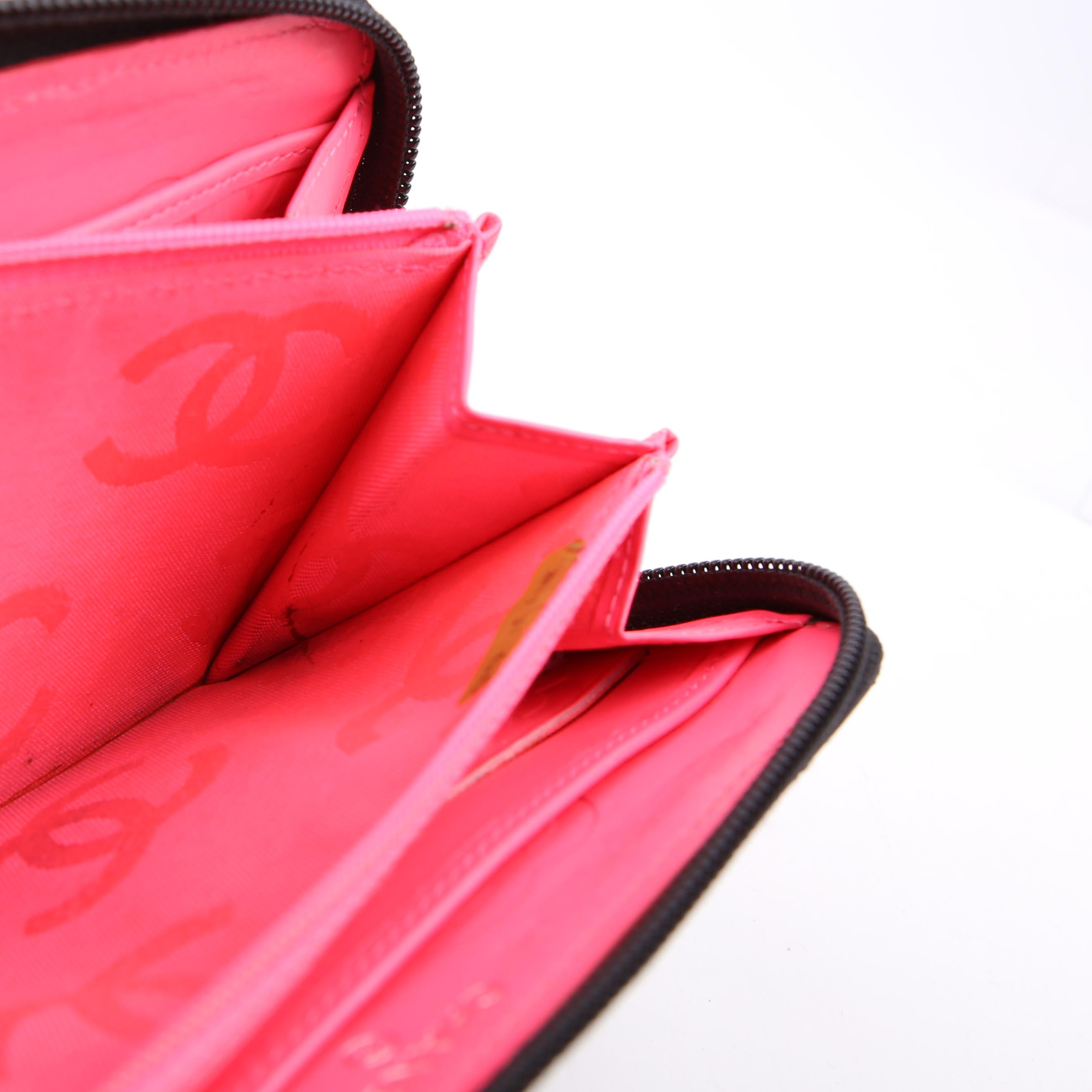 Chanel Cambon Ligne Zip Around Long Wallet Black
