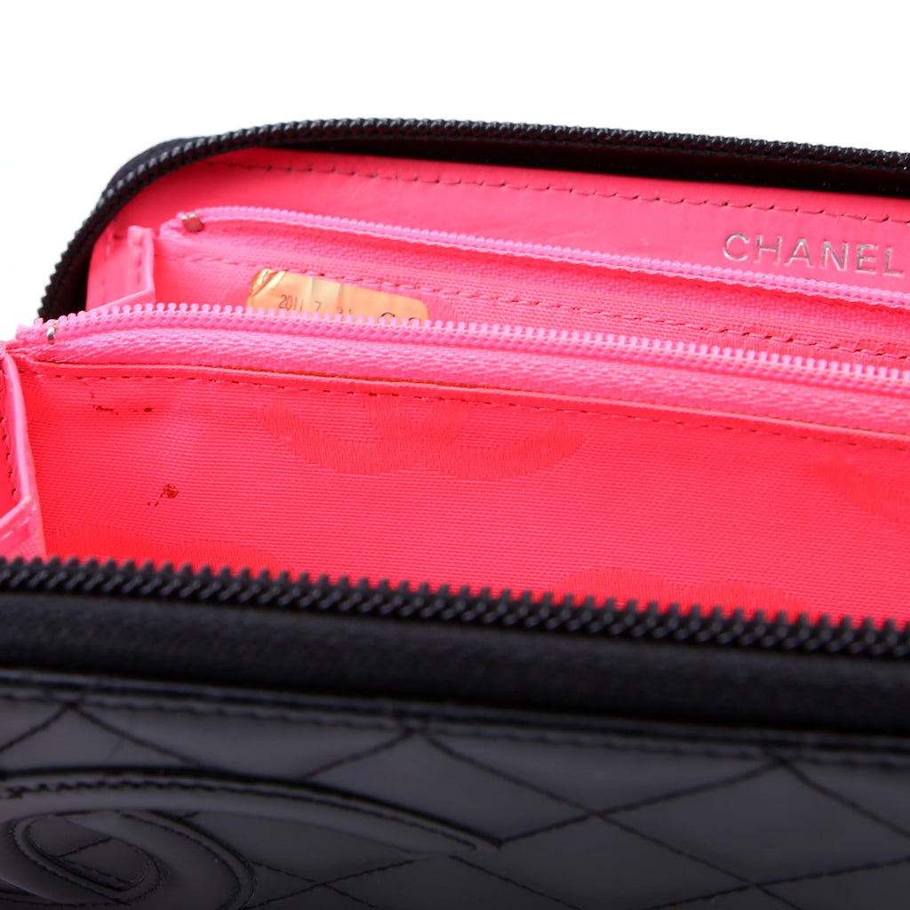 Chanel Cambon Ligne Zip Around Long Wallet Black