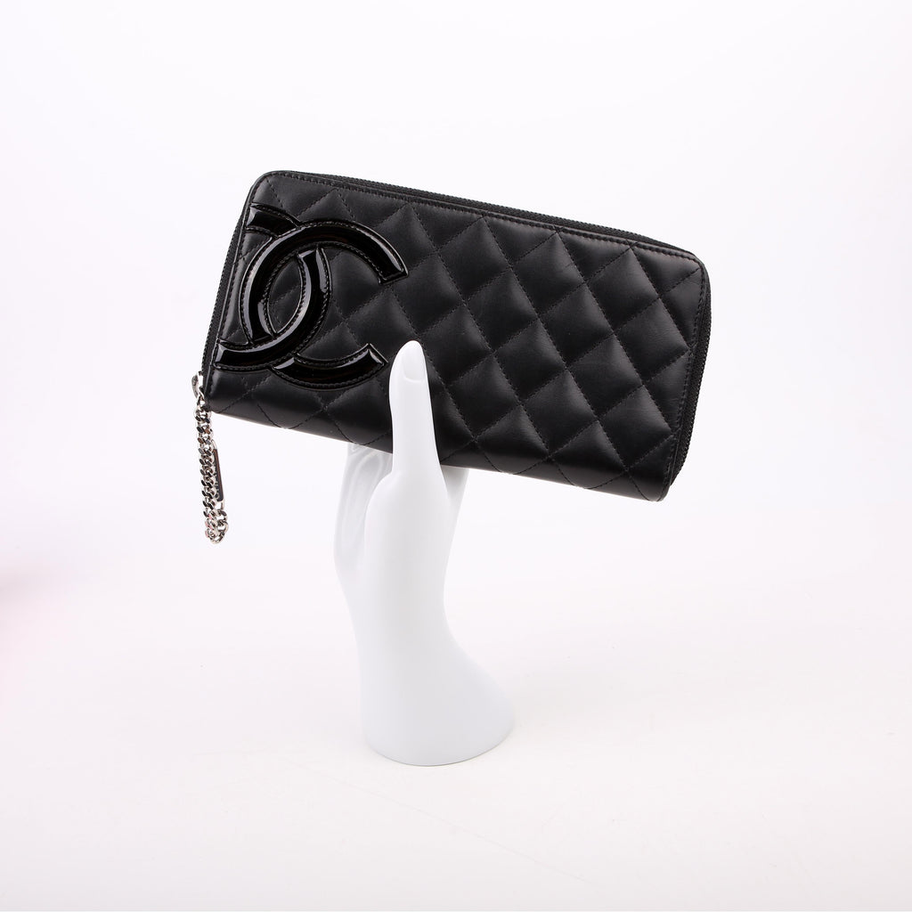 Chanel Cambon Ligne Zip Around Long Wallet Black