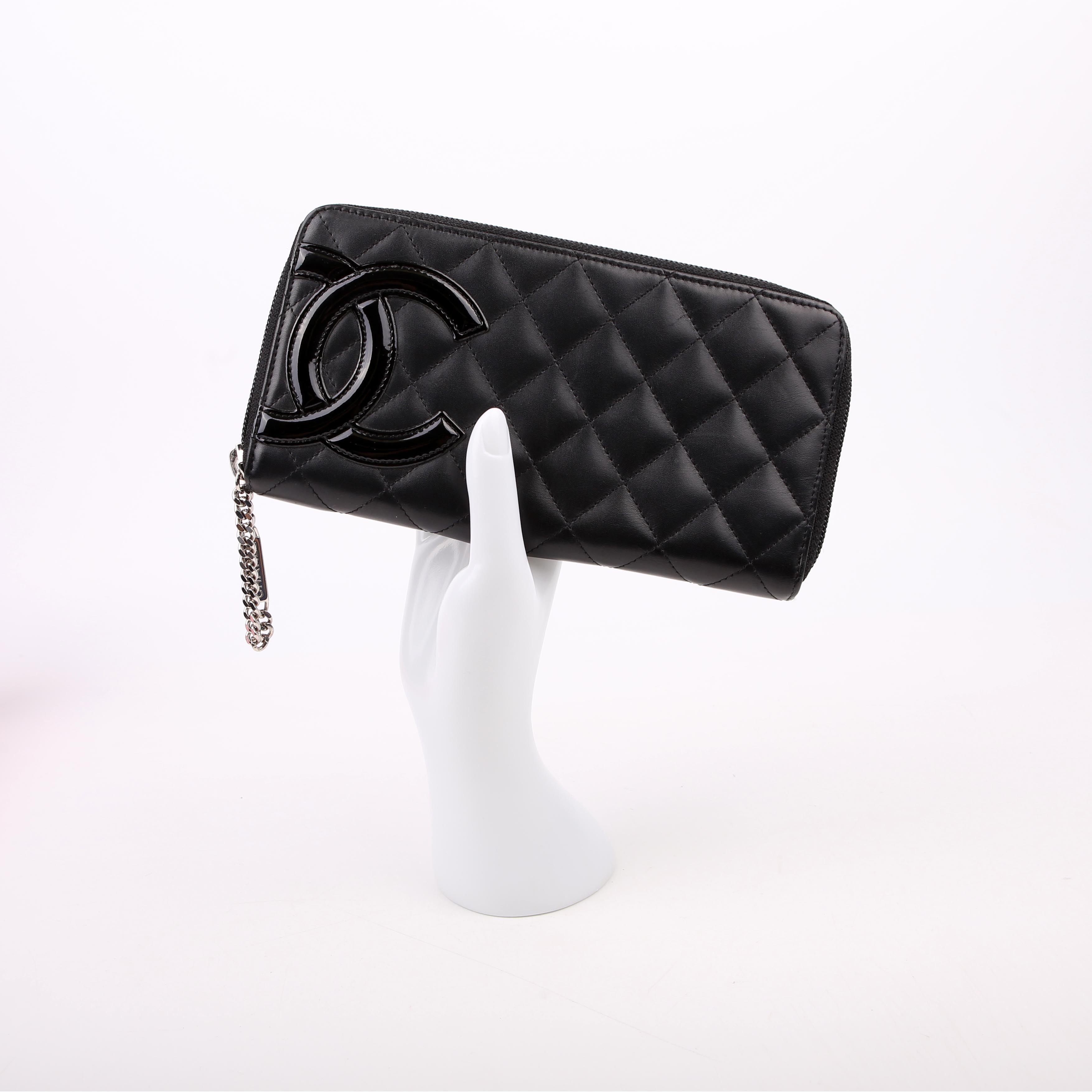 Chanel Cambon Ligne Zip Around Long Wallet Black
