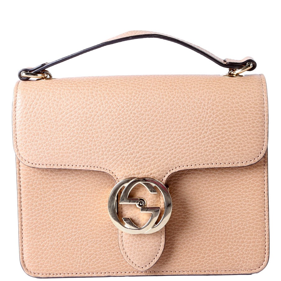 Gucci 510304 Interlocking Small Crossbody Nude