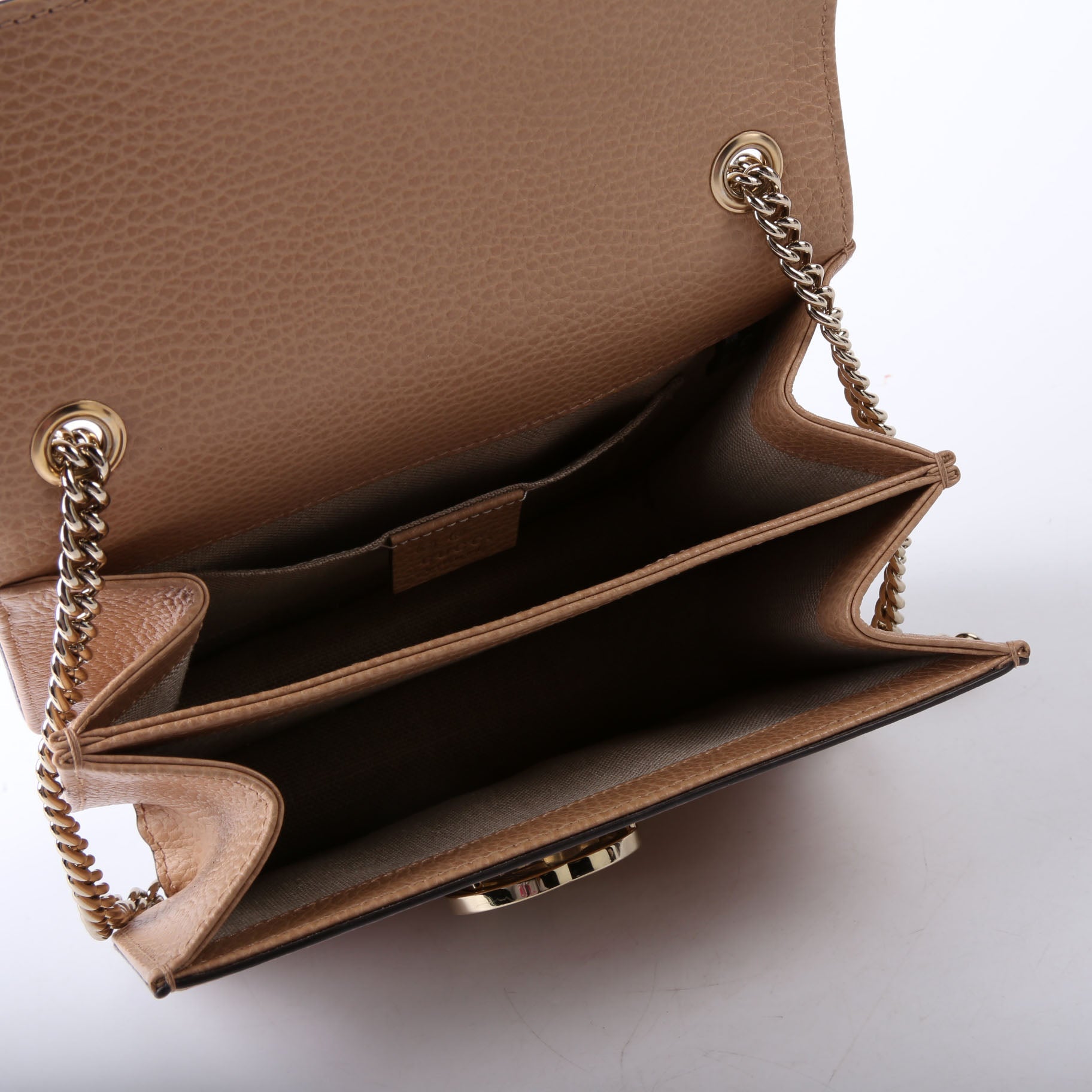 Gucci 510304 Interlocking Small Crossbody Nude