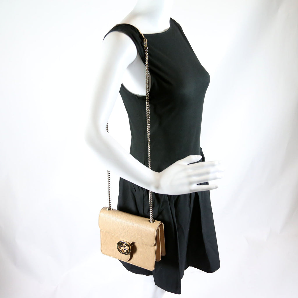 Gucci 510304 Interlocking Small Crossbody Nude