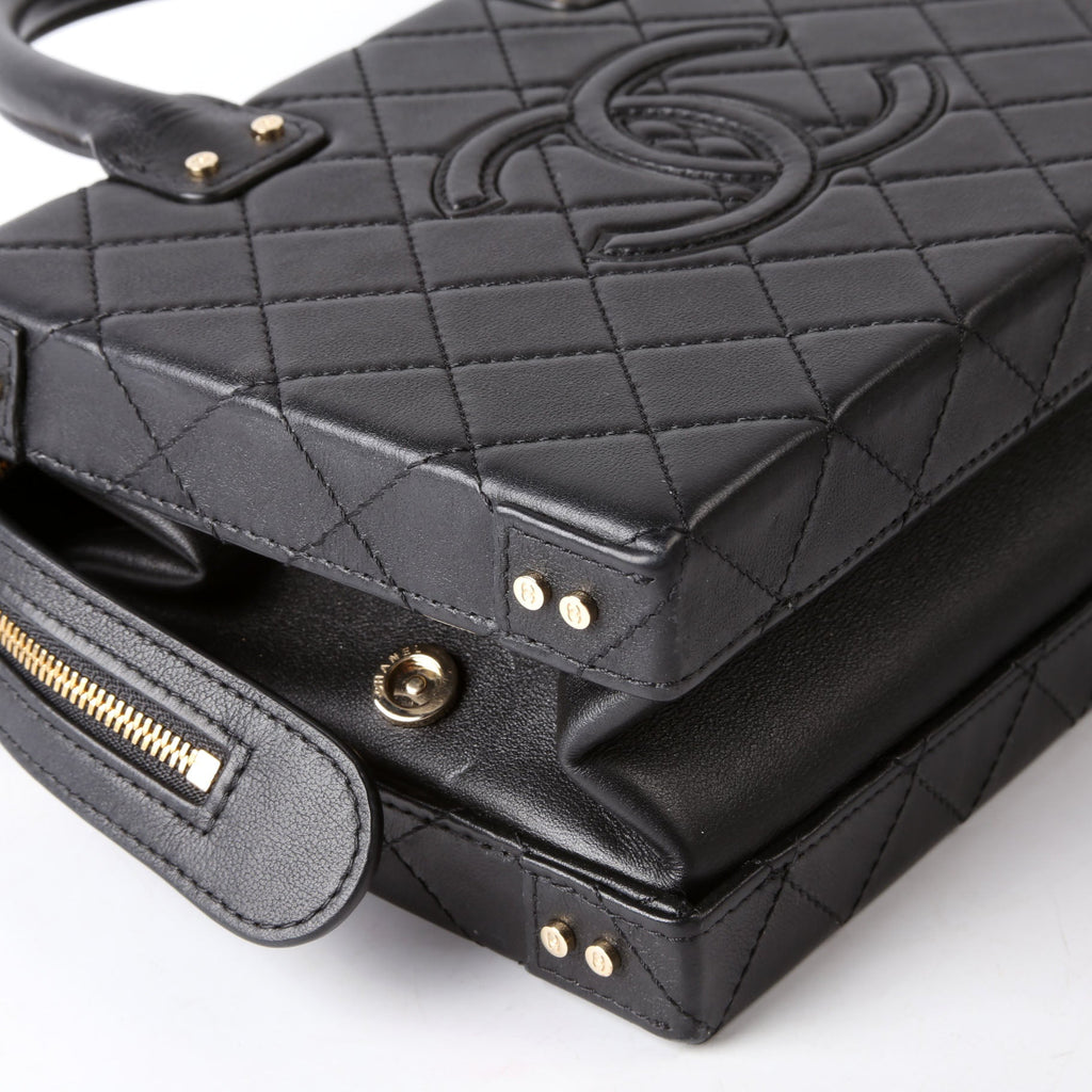 Chanel Studded Square Vanity Case Calfskin RFID Black