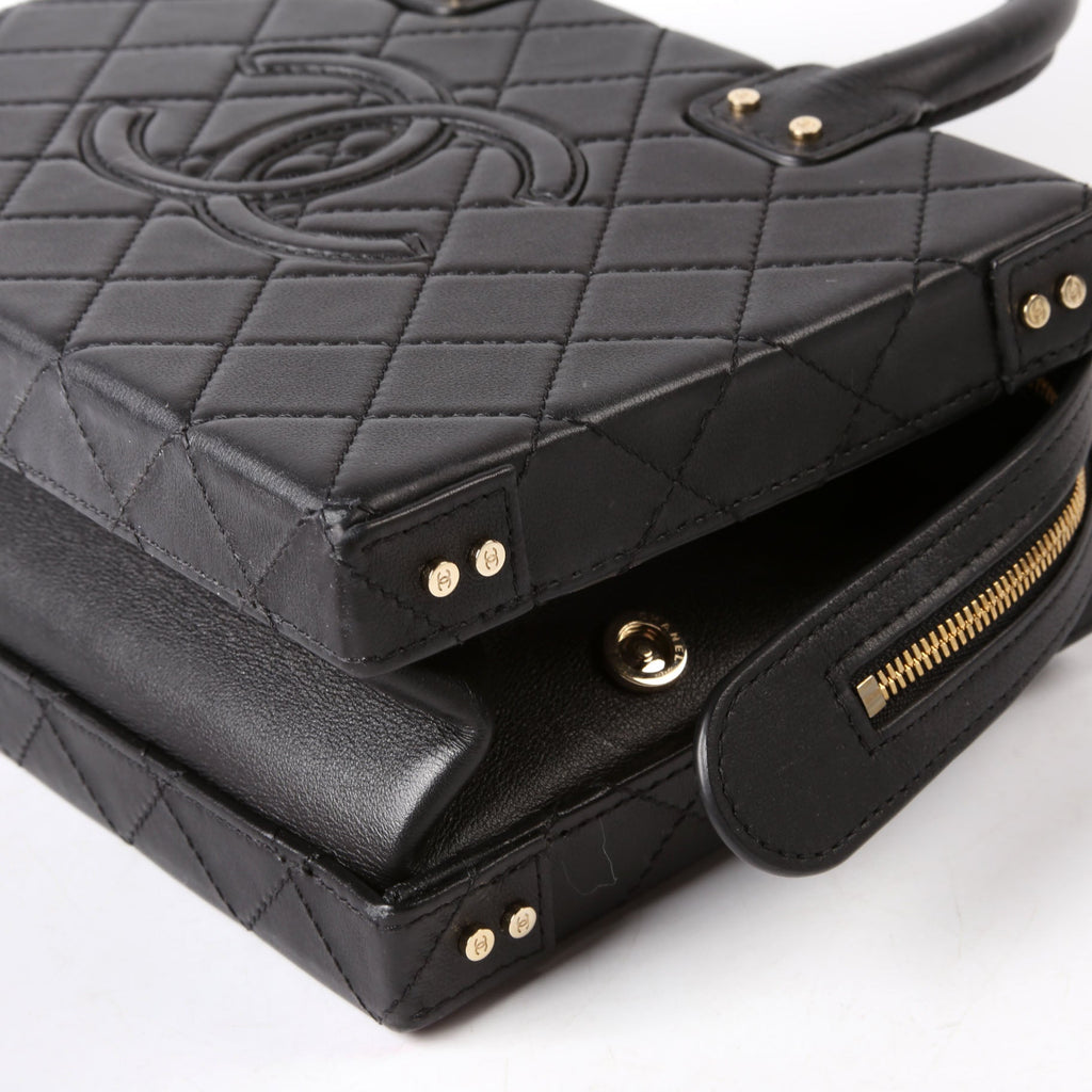 Chanel Studded Square Vanity Case Calfskin RFID Black