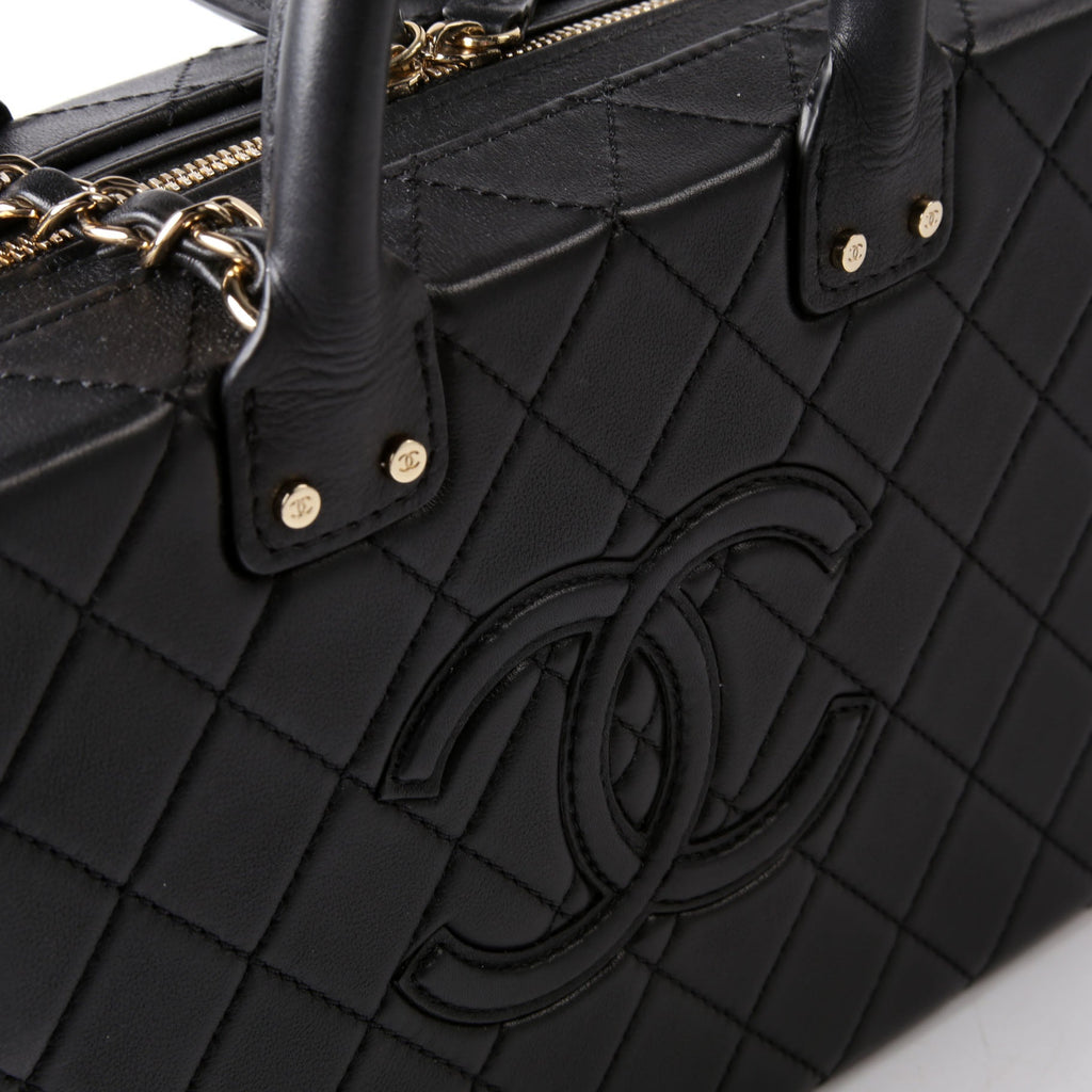 Chanel Studded Square Vanity Case Calfskin RFID Black