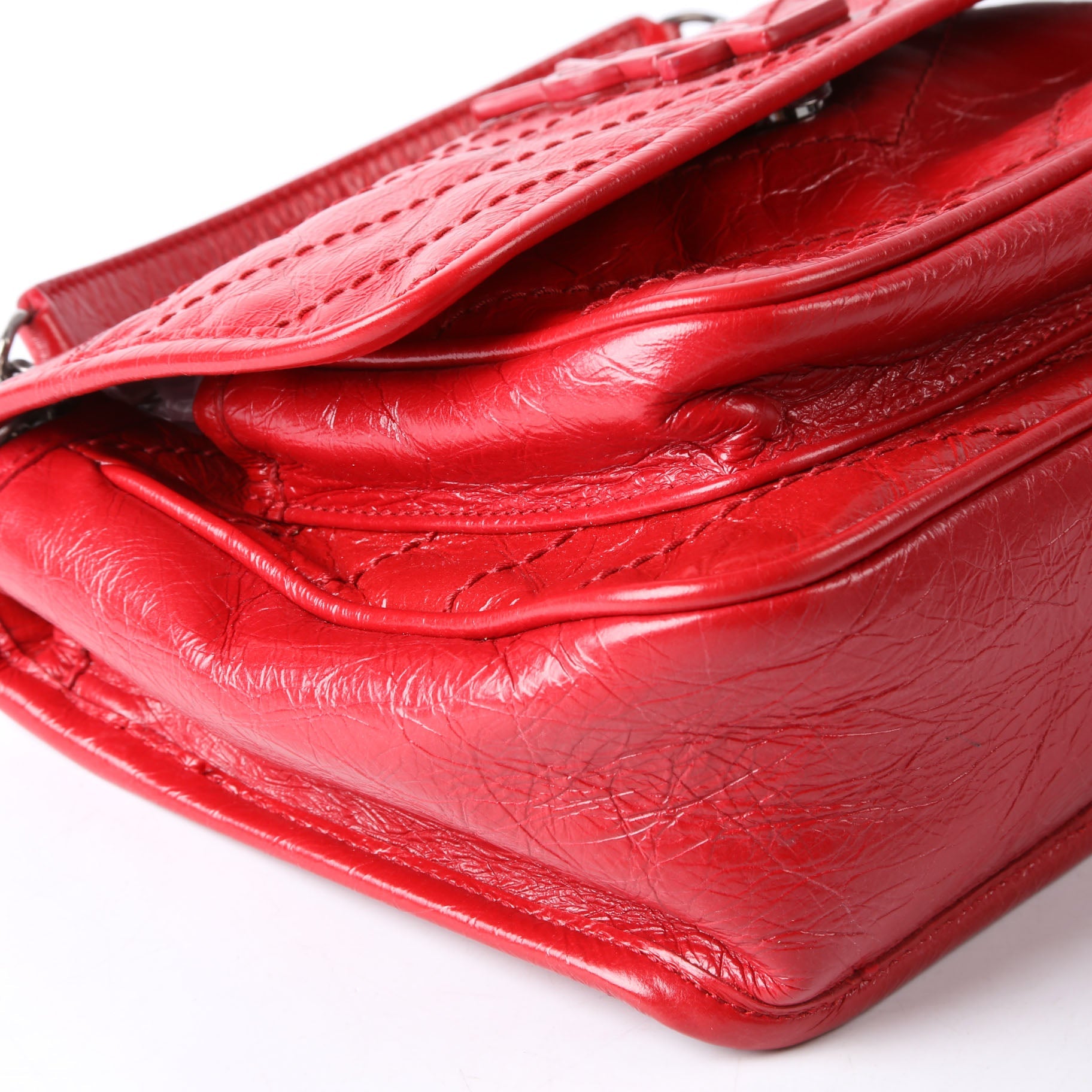 Saint Laurent Niki Baby Crinkle Leather 533037 Red