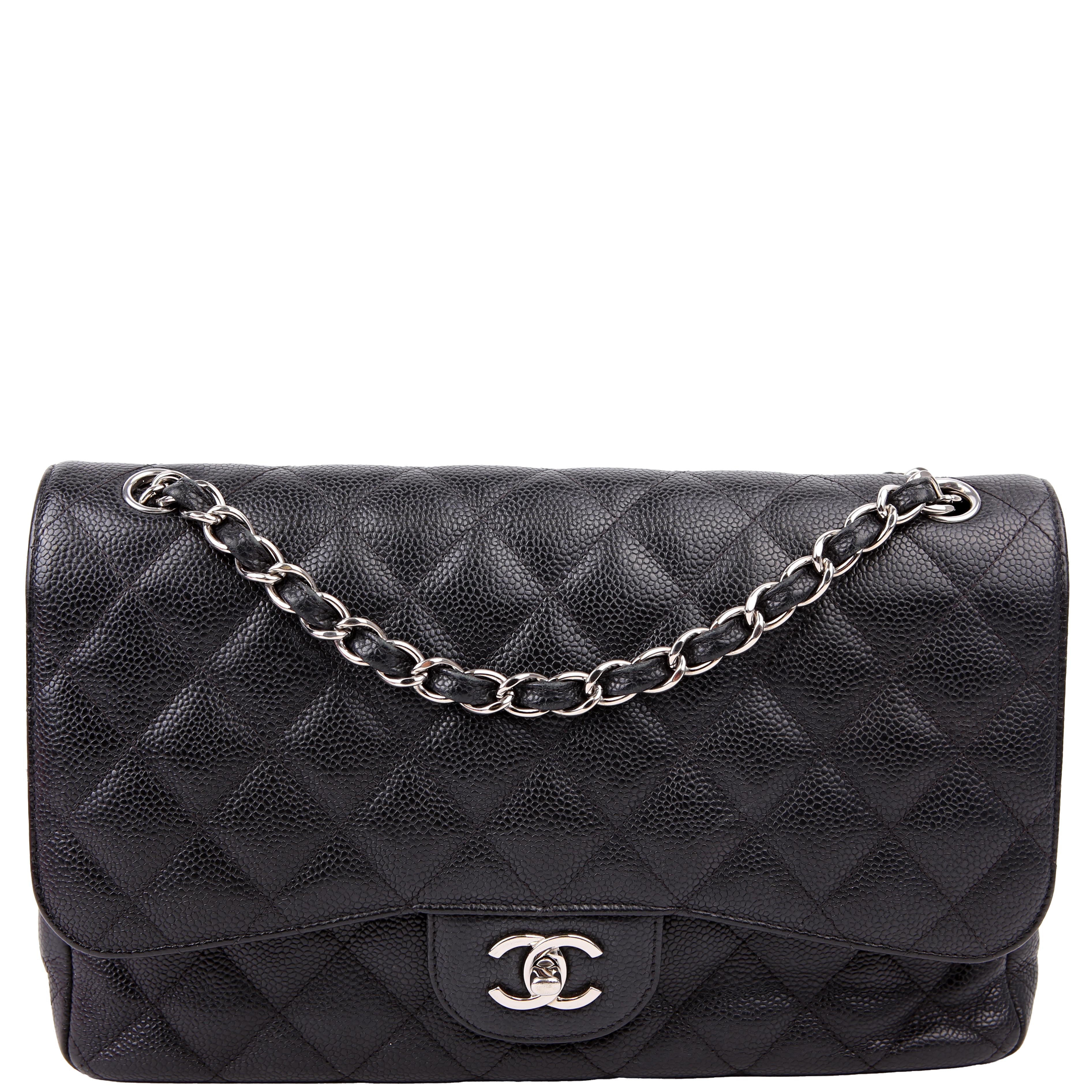 Chanel Classic Flap Jumbo Caviar 25-28M Black
