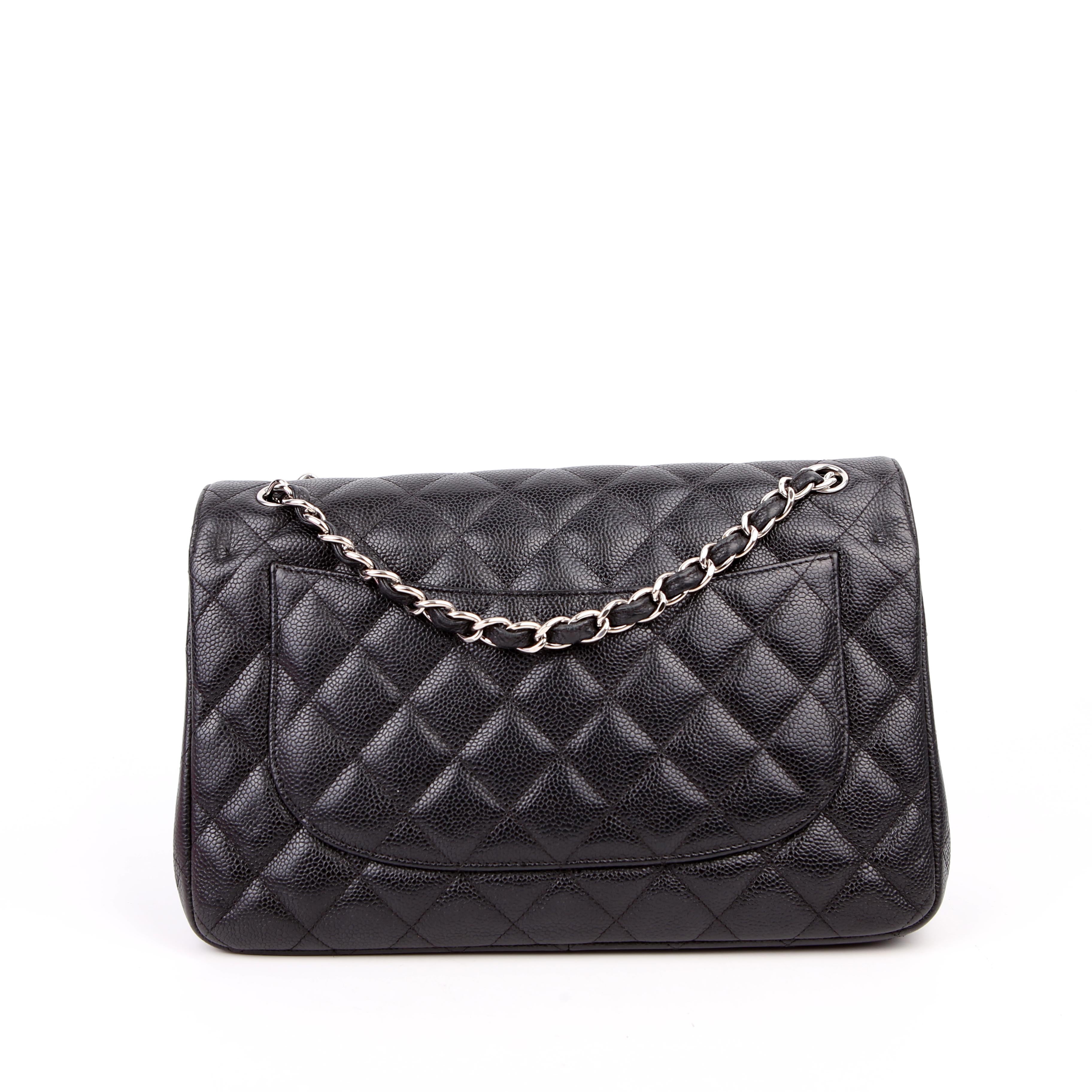 Chanel Classic Flap Jumbo Caviar 25-28M Black