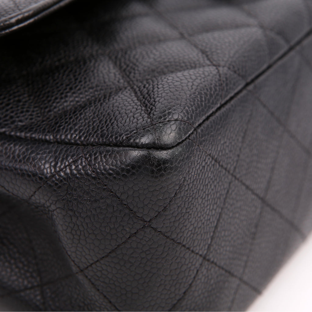 Chanel Classic Flap Jumbo Caviar 25-28M Black