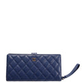 Chanel CC Wristlet Wallet Long Caviar 27M Blue