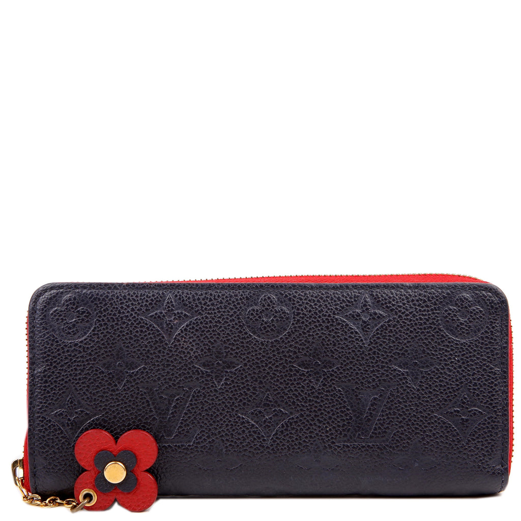 Louis Vuitton Clemence Wallet Flower Empreinte Navy/Red