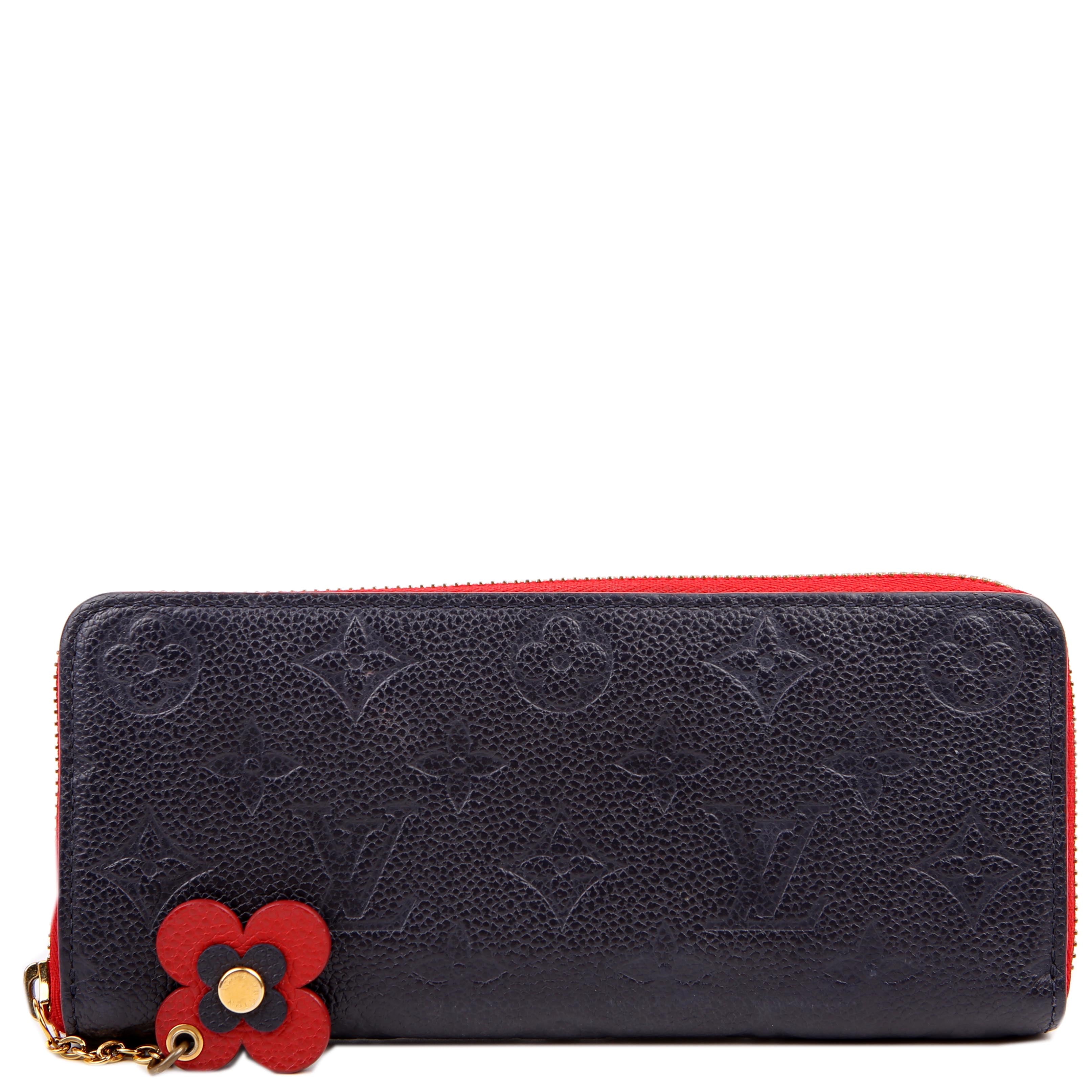 Louis Vuitton Clemence Wallet Flower Empreinte Navy/Red