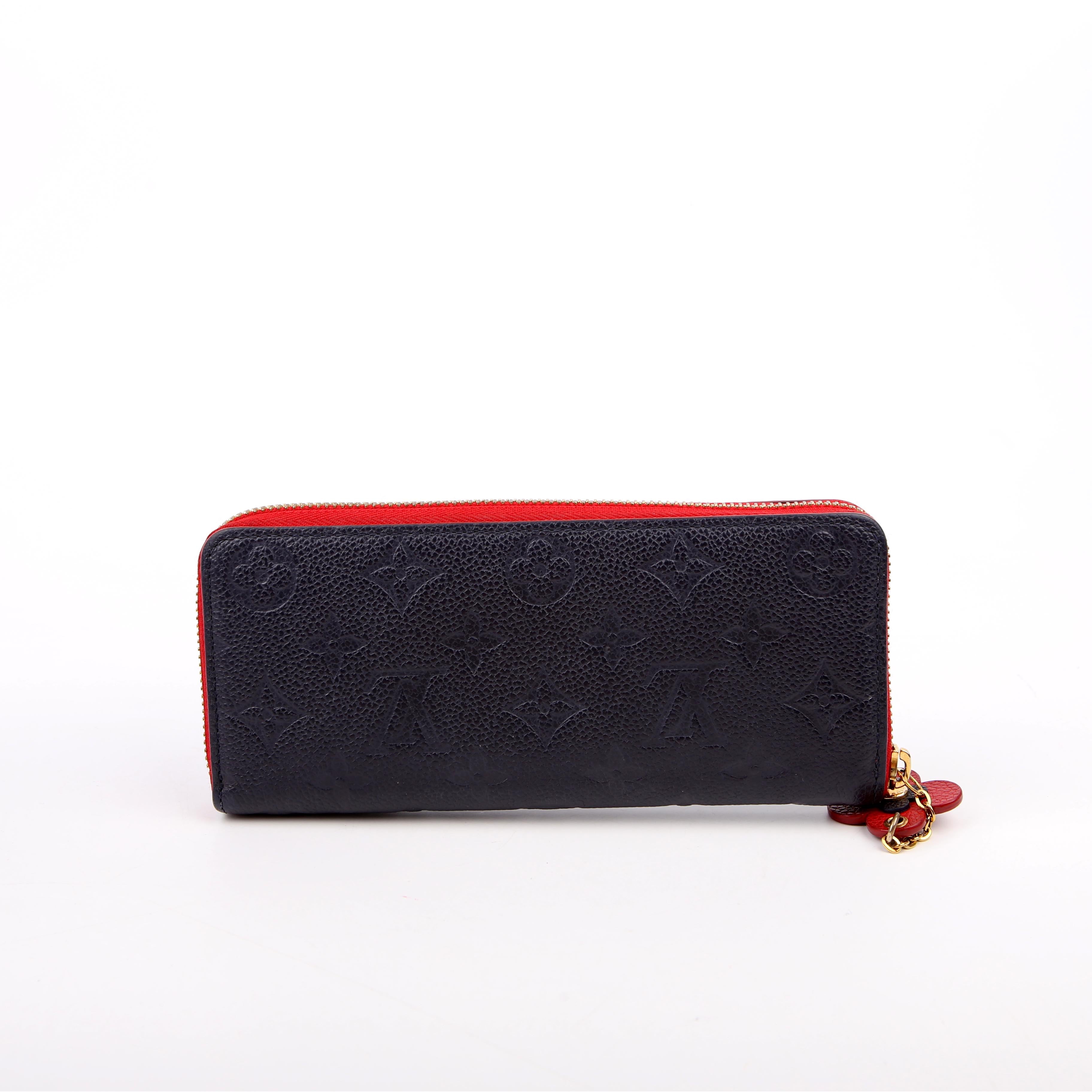 Louis Vuitton Clemence Wallet Flower Empreinte Navy/Red