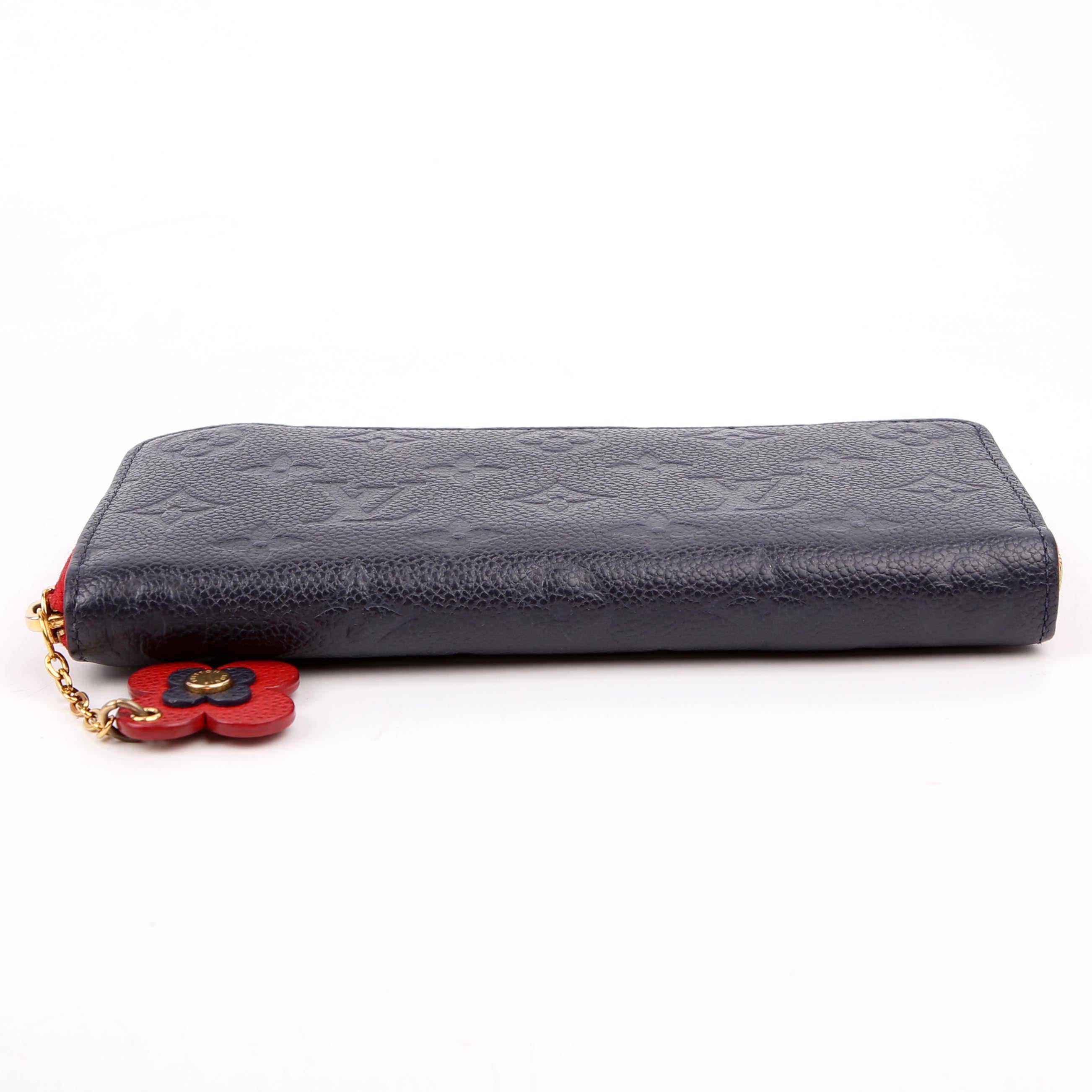 Louis Vuitton Clemence Wallet Flower Empreinte Navy/Red