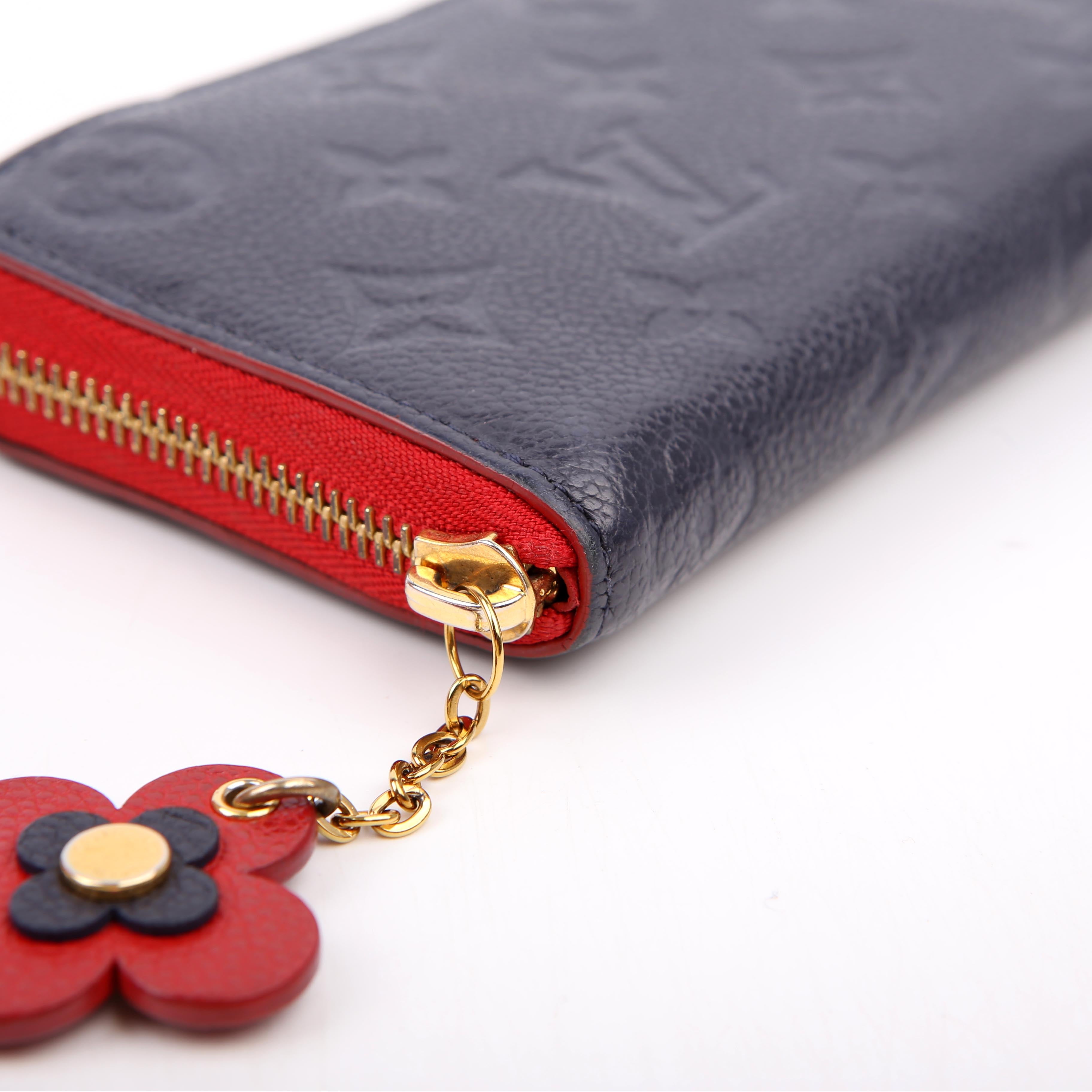 Louis Vuitton Clemence Wallet Flower Empreinte Navy/Red