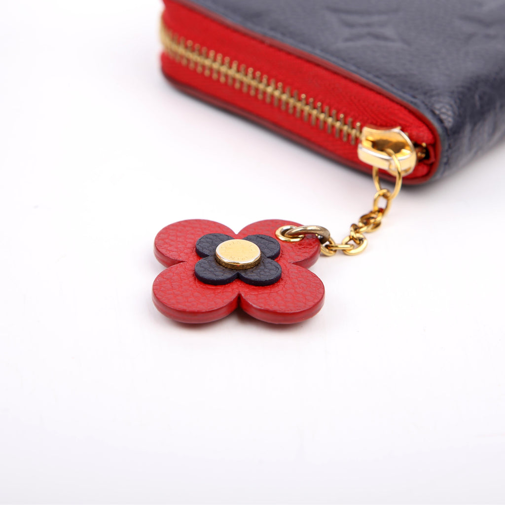 Louis Vuitton Clemence Wallet Flower Empreinte Navy/Red