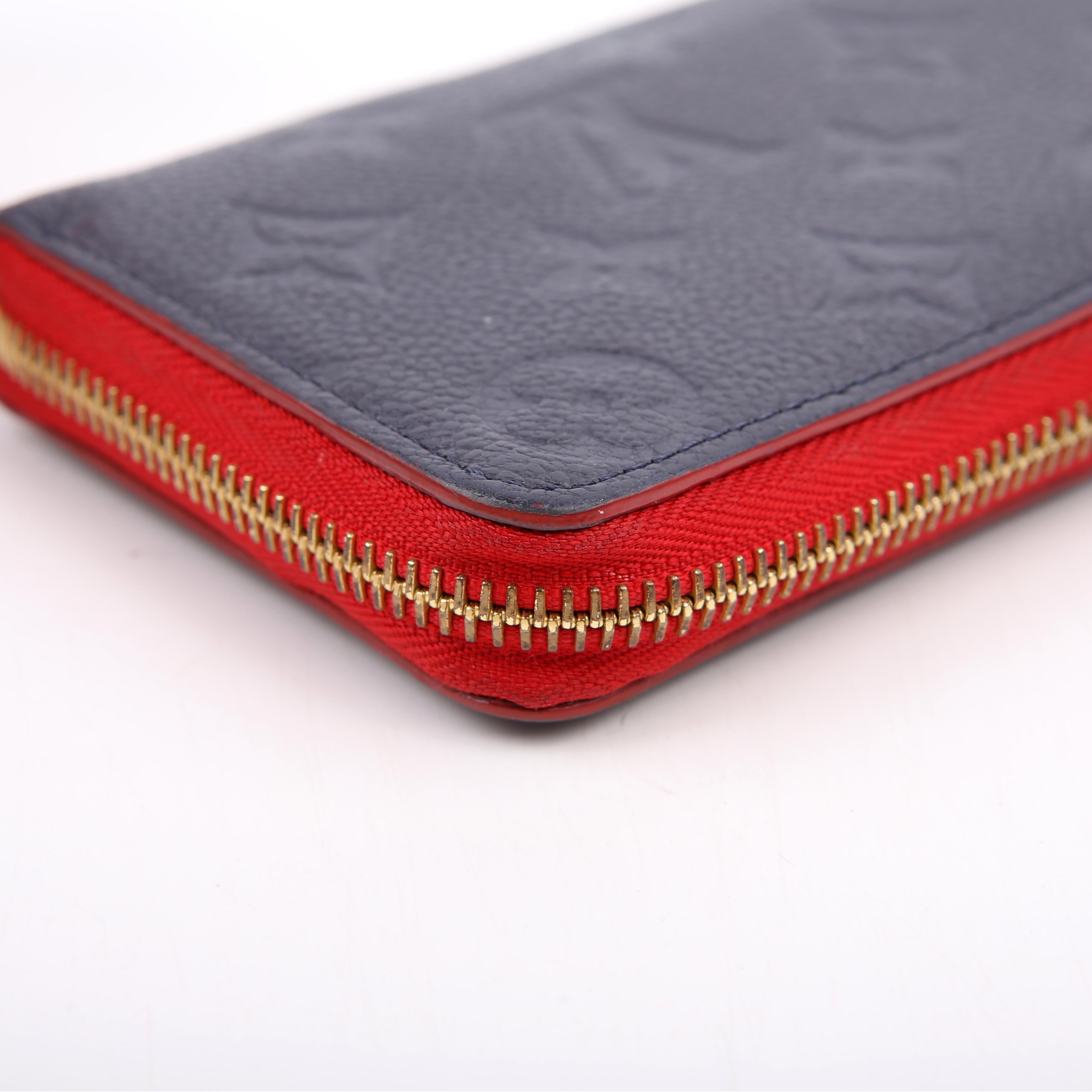 Louis Vuitton Clemence Wallet Flower Empreinte Navy/Red