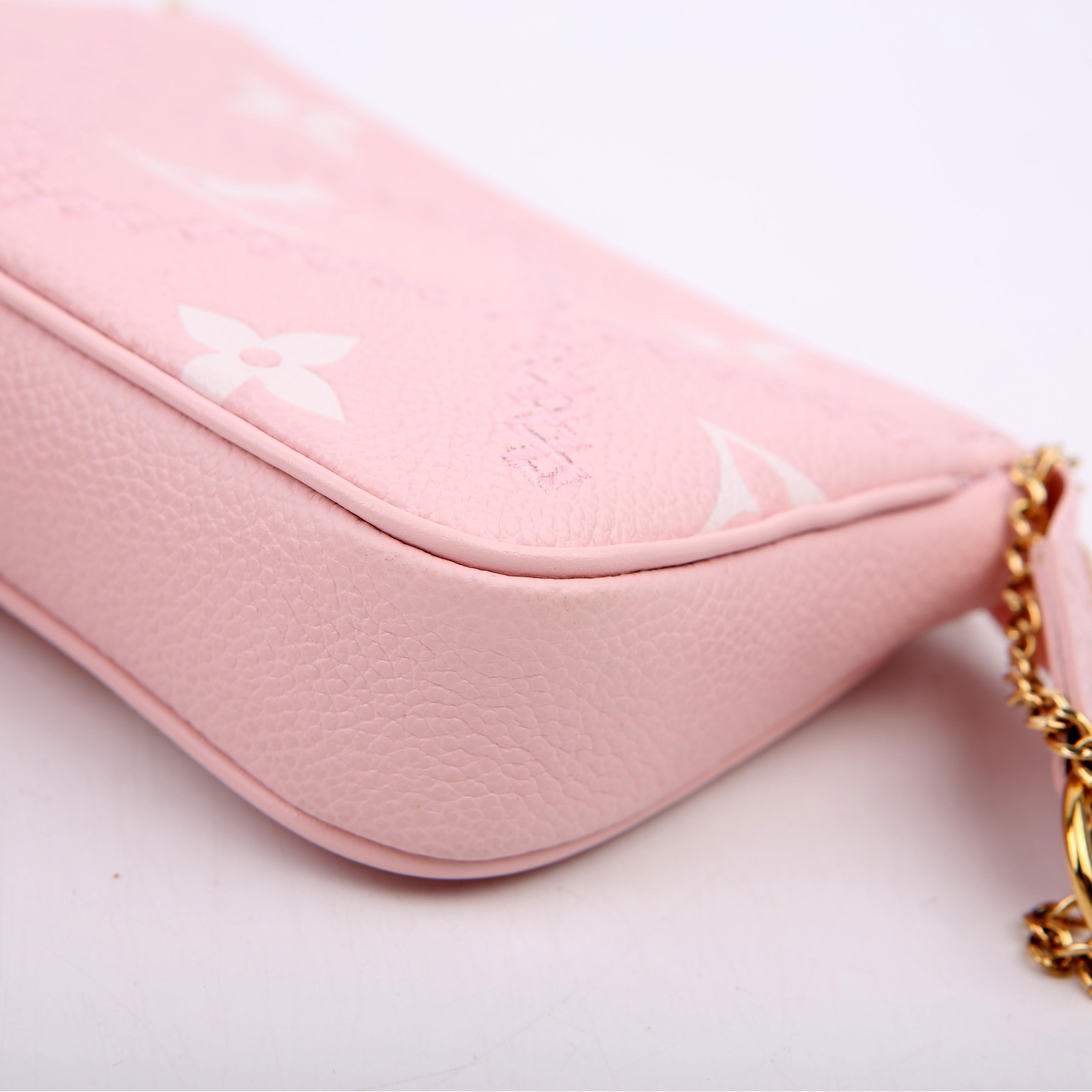 Louis Vuitton Pochette Accessoires Mini Broderies Empreinte Pink