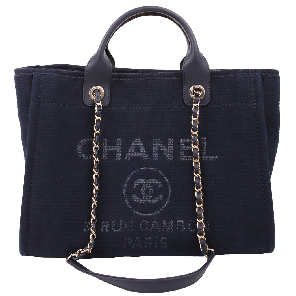 Chanel Deauville Small With Pouch Mixed Fibers Navy