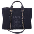 Chanel Deauville Small With Pouch Mixed Fibers Navy