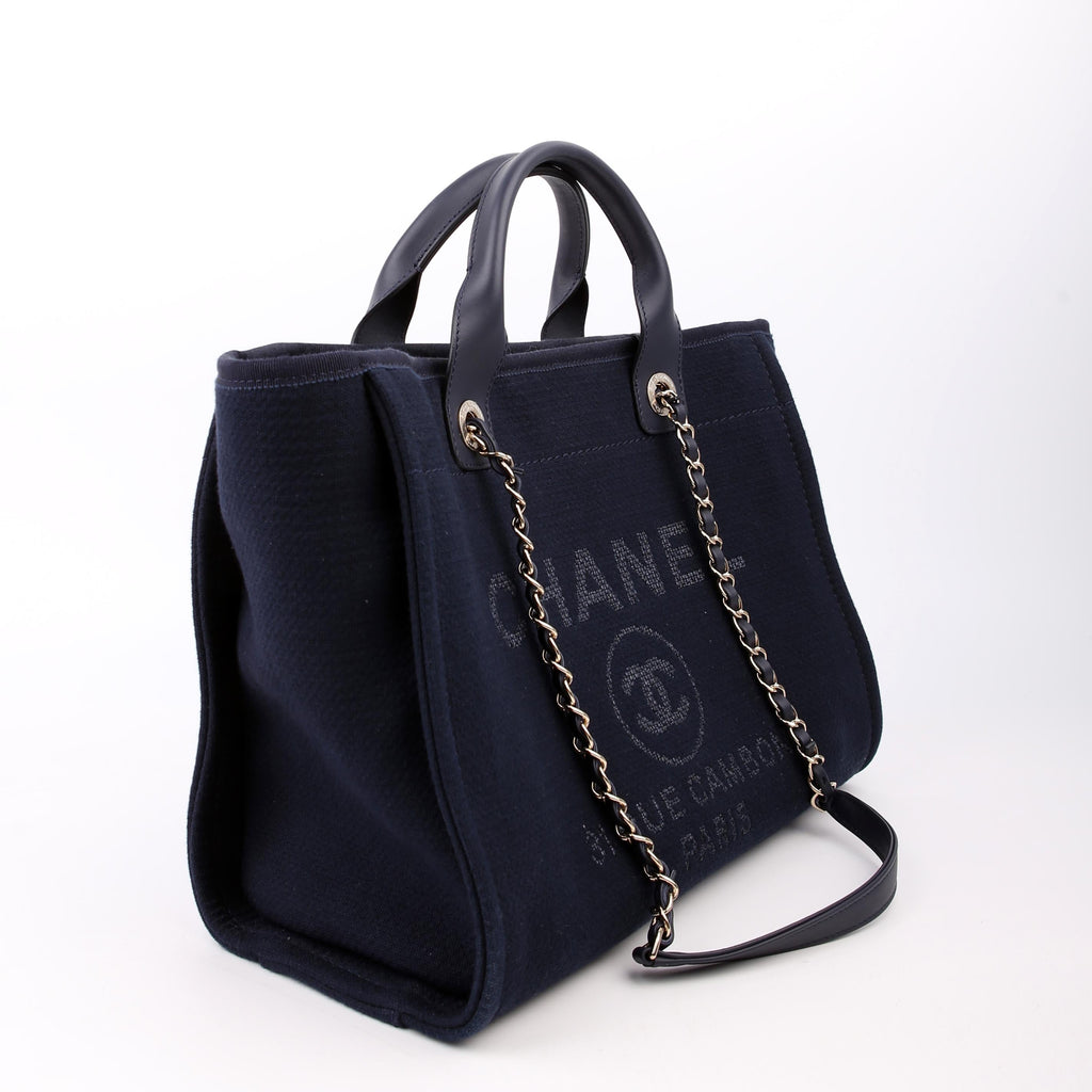 Chanel Deauville Small With Pouch Mixed Fibers Navy