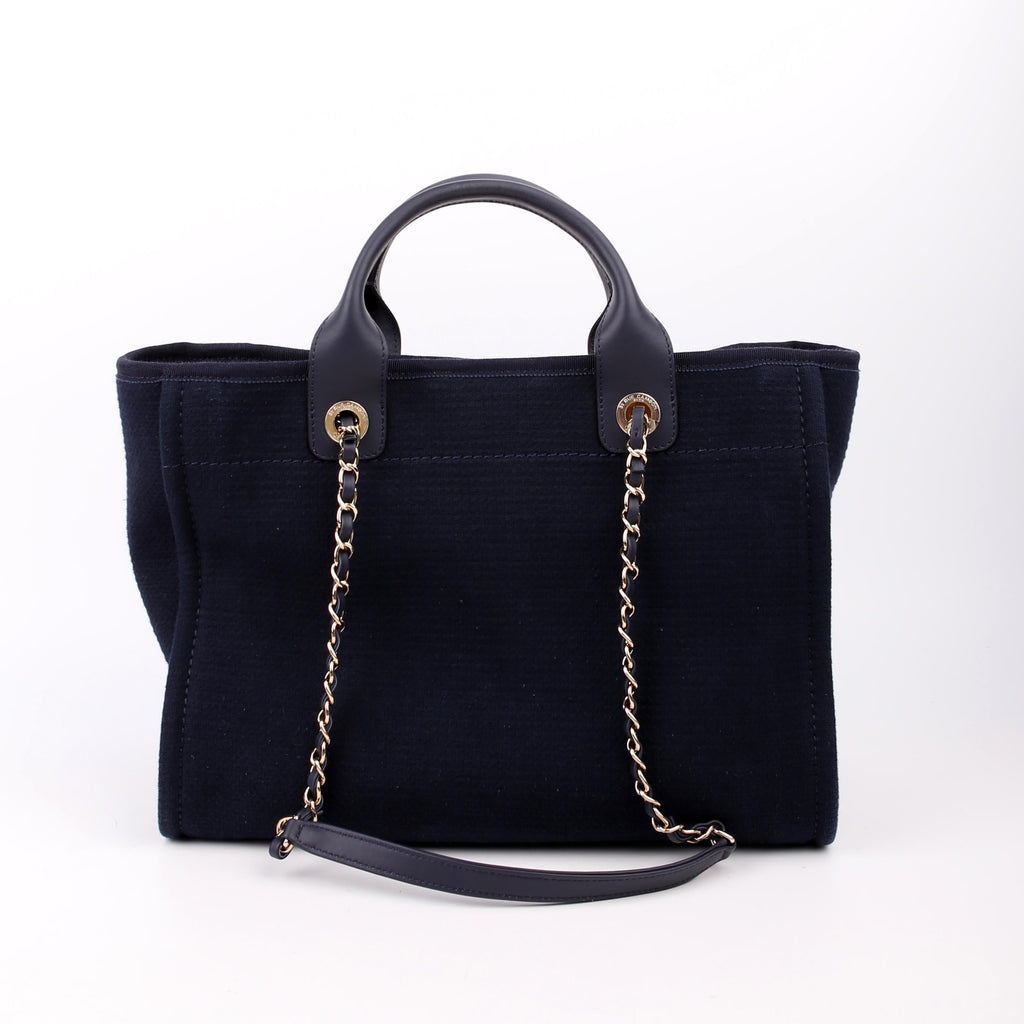 Chanel Deauville Small With Pouch Mixed Fibers Navy