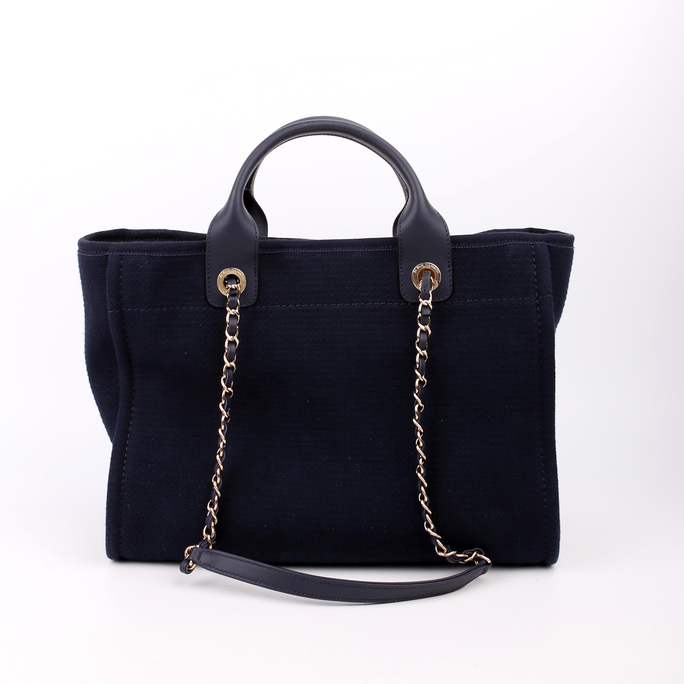 Chanel Deauville Small With Pouch Mixed Fibers Navy