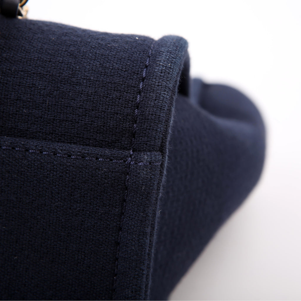 Chanel Deauville Small With Pouch Mixed Fibers Navy