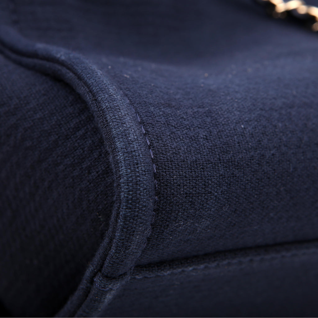 Chanel Deauville Small With Pouch Mixed Fibers Navy