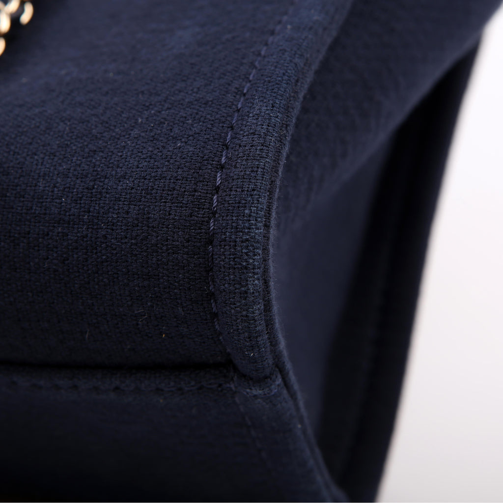 Chanel Deauville Small With Pouch Mixed Fibers Navy