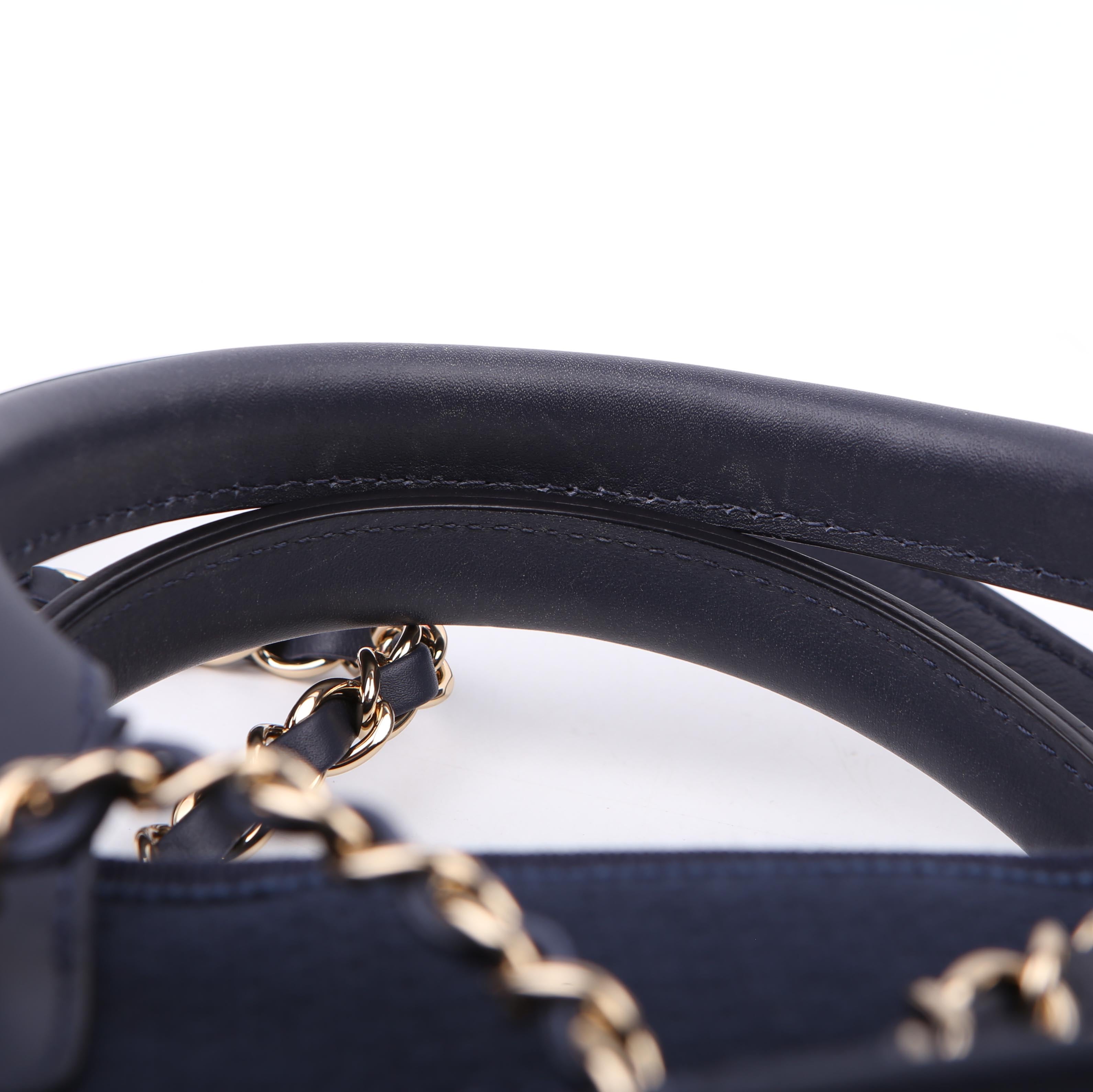 Chanel Deauville Small With Pouch Mixed Fibers Navy