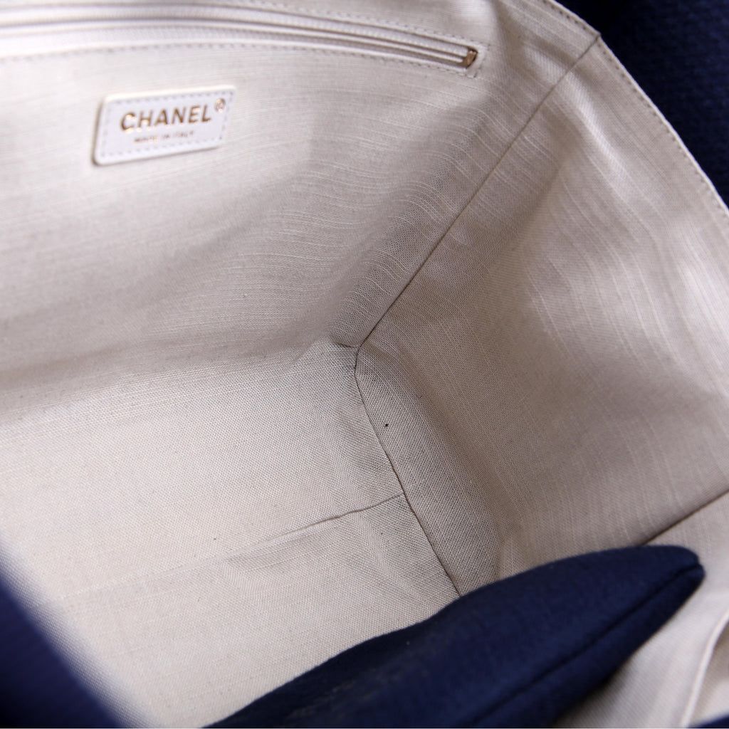Chanel Deauville Small With Pouch Mixed Fibers Navy