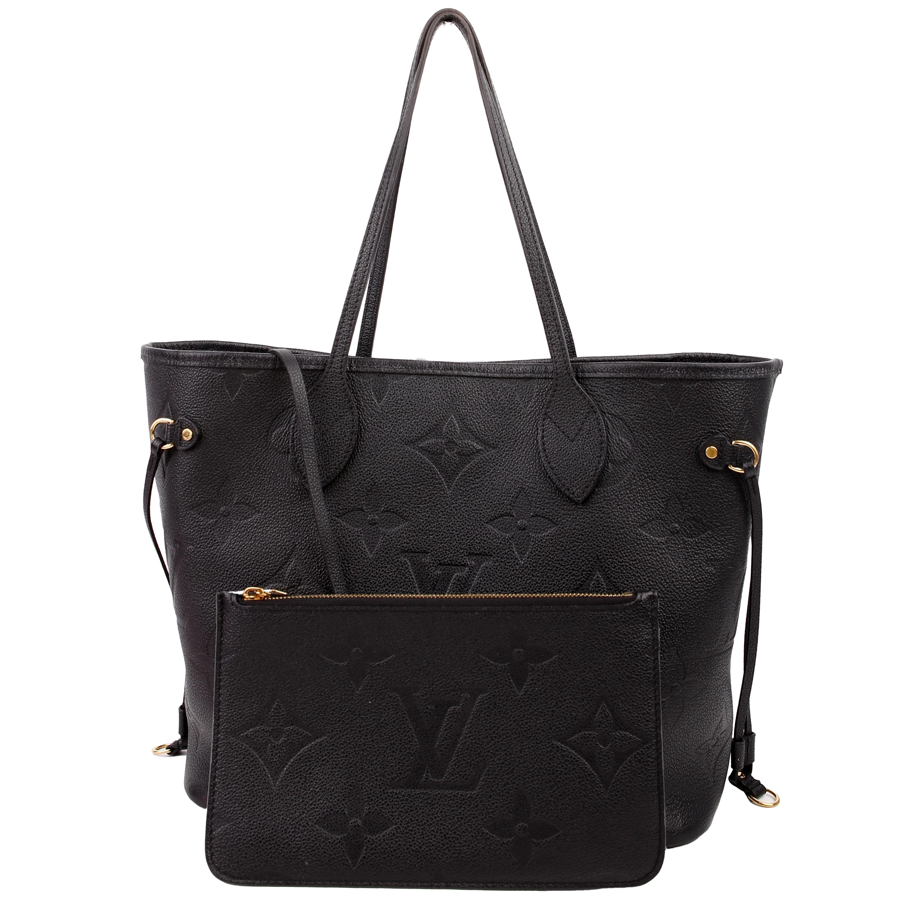 Louis Vuitton Neverfull With Wallet MM Empreinte Black