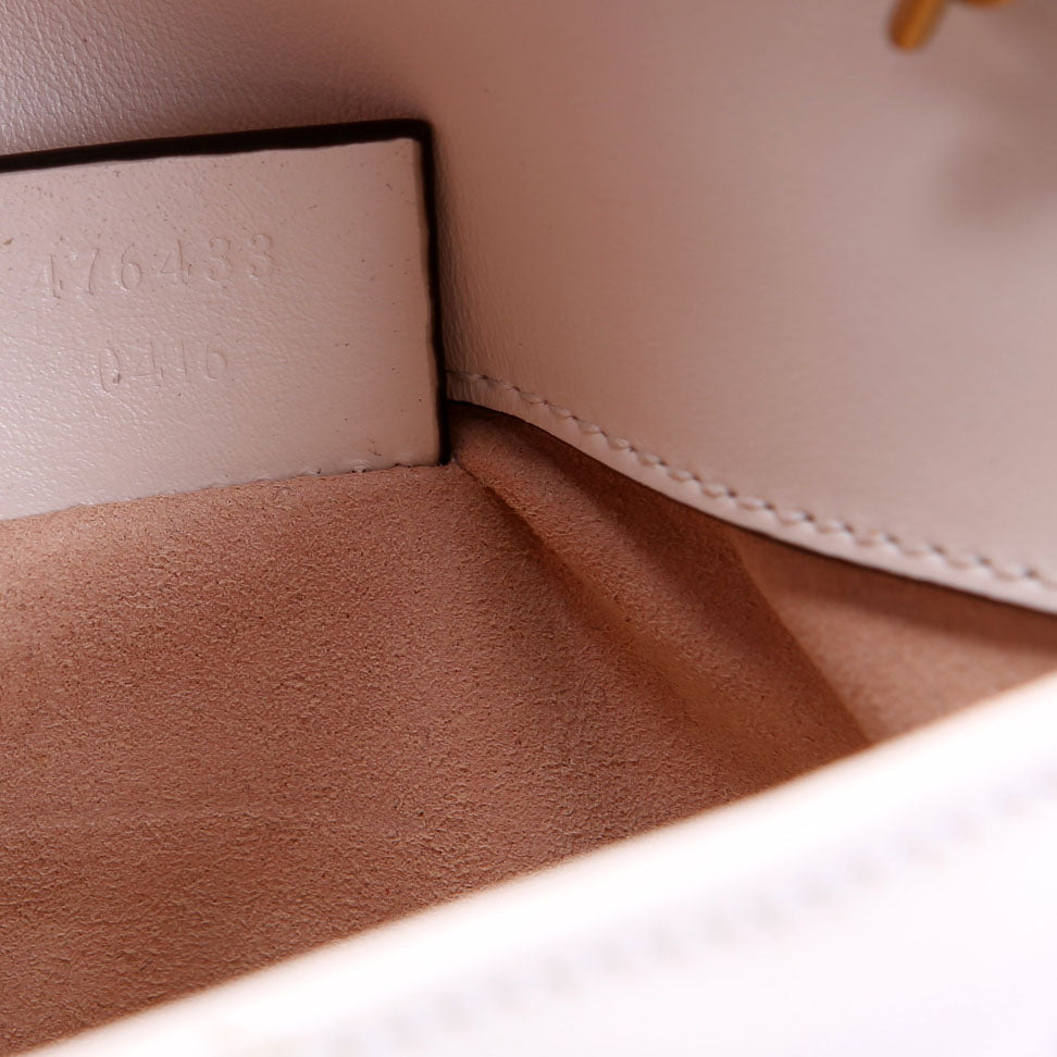 Gucci 476433 Marmont Leather Super Mini Flap Ivory