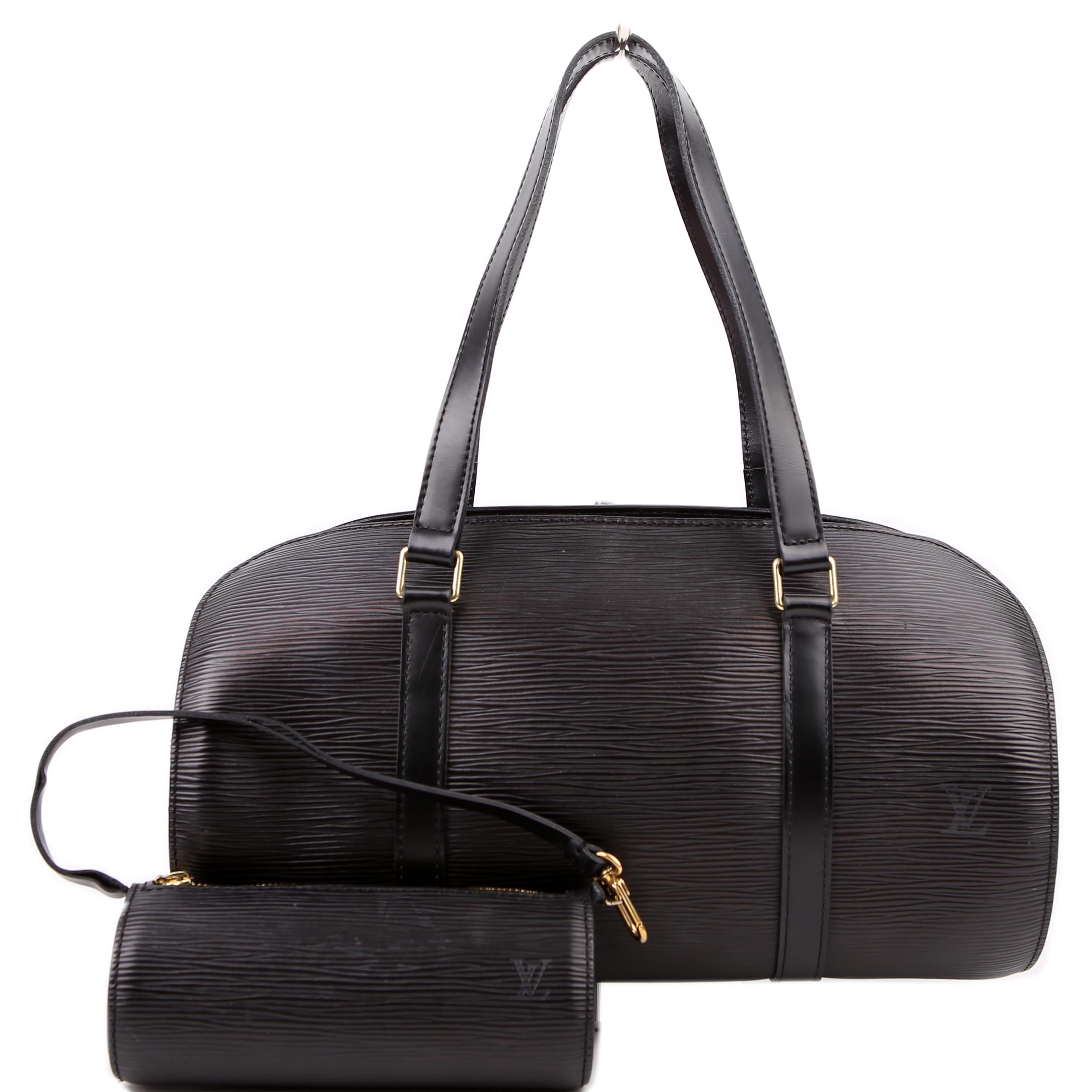 Louis Vuitton Soufflot With Pouch Epi Black