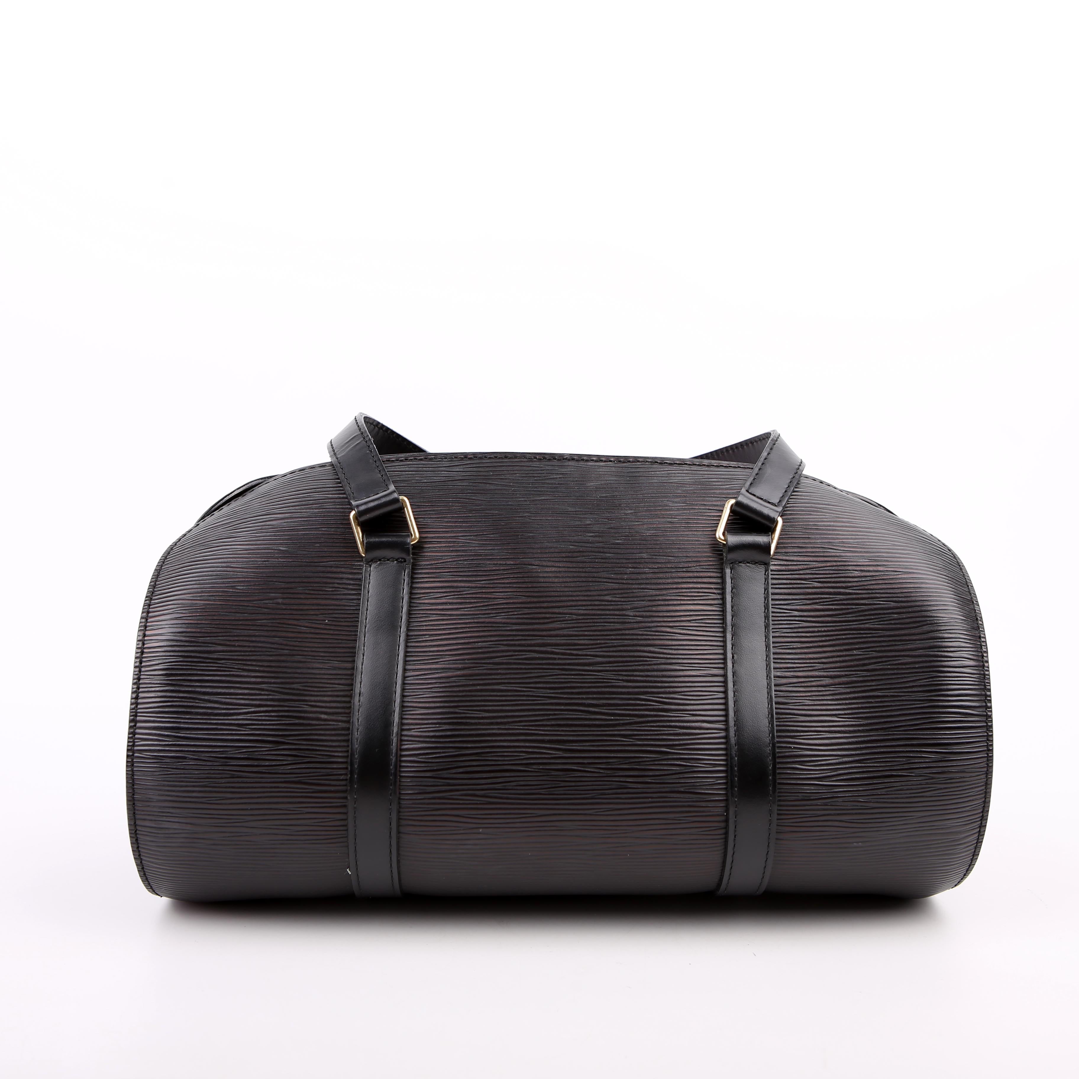 Louis Vuitton Soufflot With Pouch Epi Black