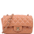 Chanel Classic Flap Mini Rectangle Lambskin RFID Tan