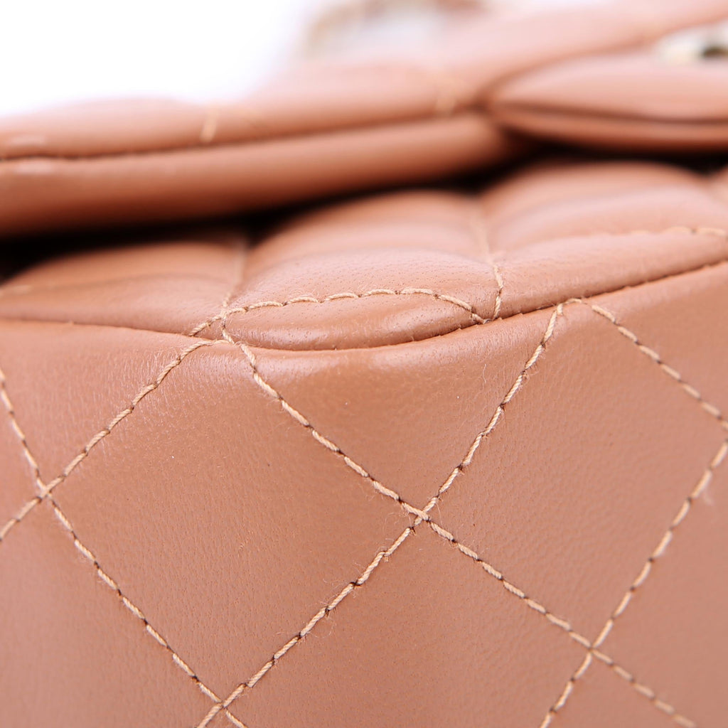 Chanel Classic Flap Mini Rectangle Lambskin RFID Tan